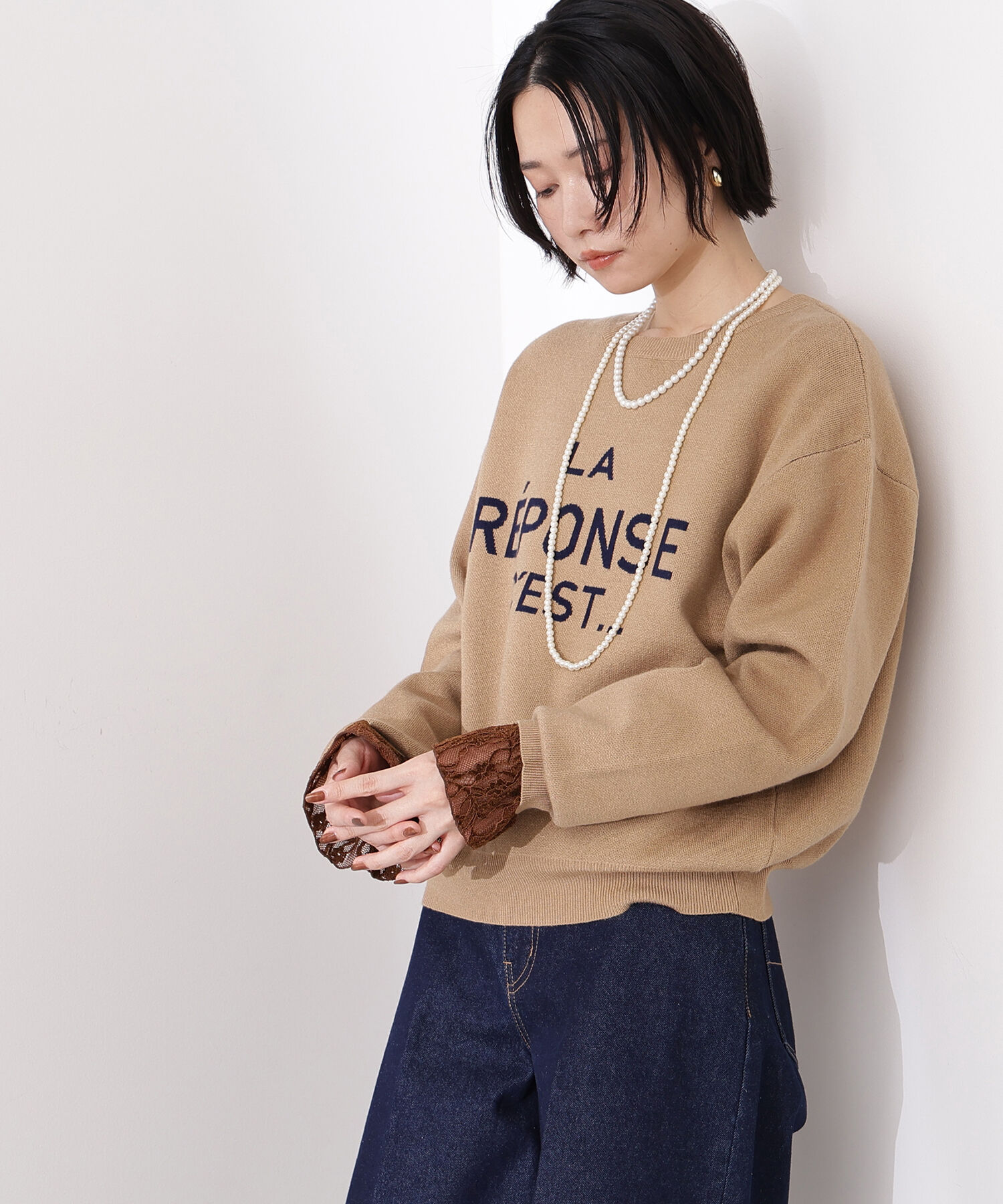  「フレンチロゴジャガードニット」|ニット・セーター|