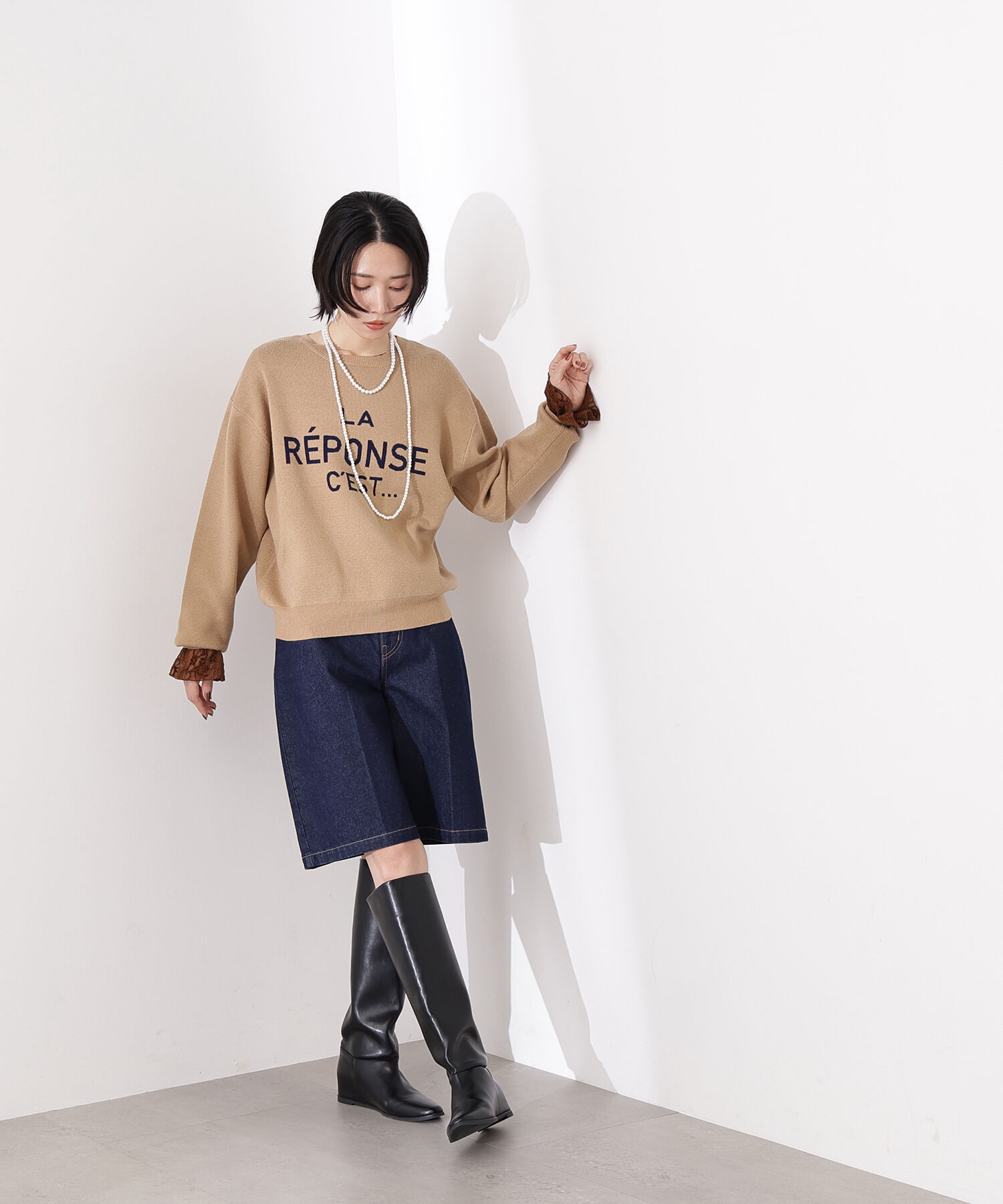  「フレンチロゴジャガードニット」|ニット・セーター|