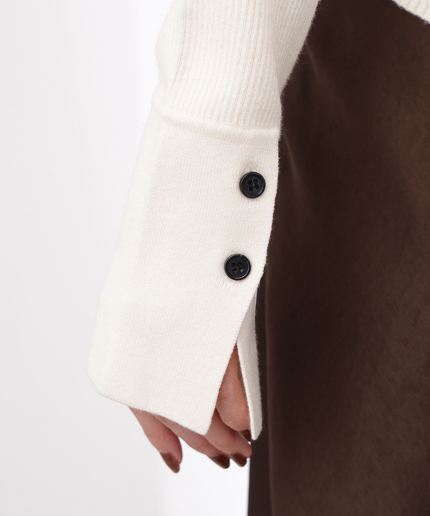  「ポロ襟フレアカフスニット」|ニット・セーター|