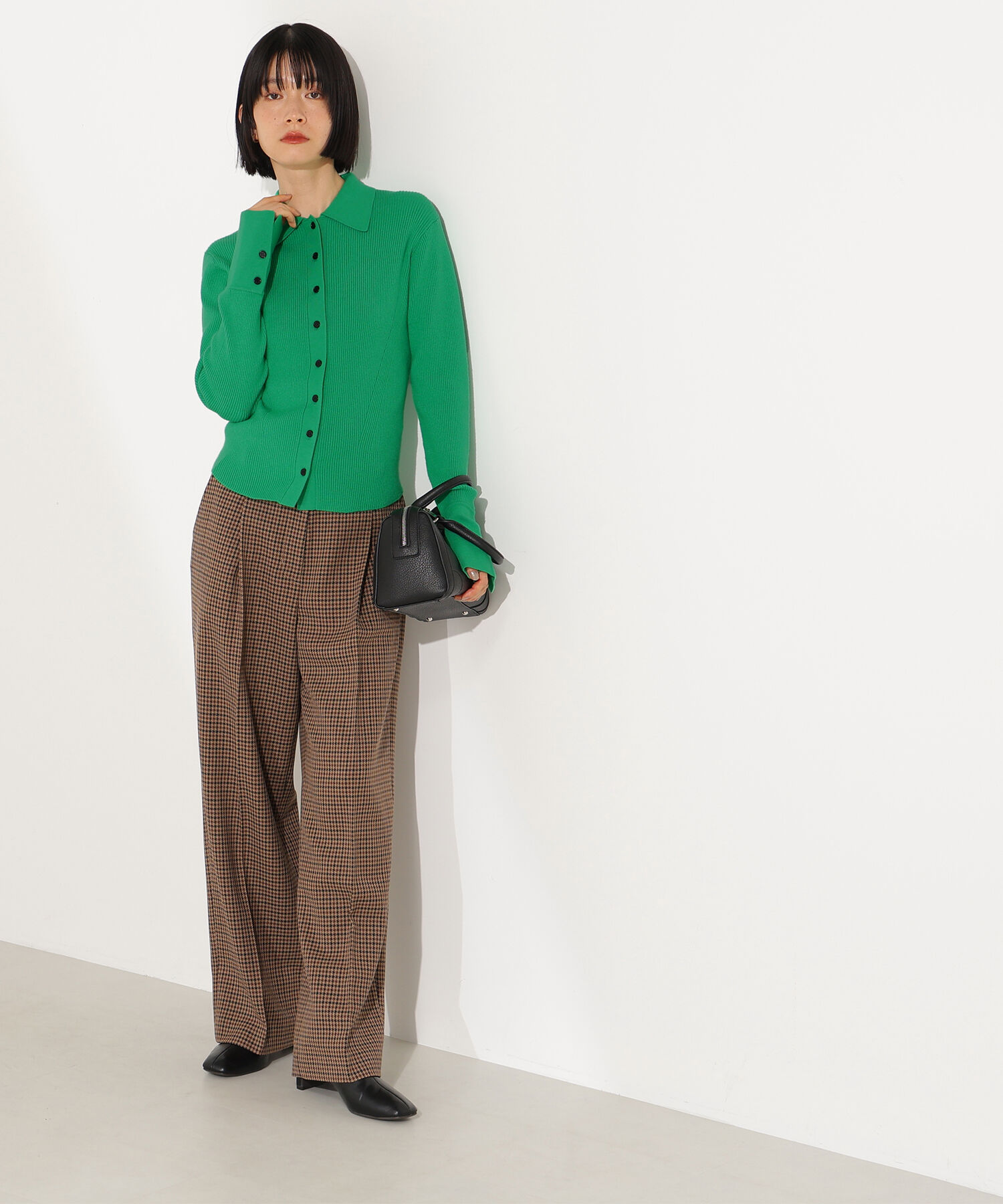  「ポロ襟フレアカフスニット」|ニット・セーター|