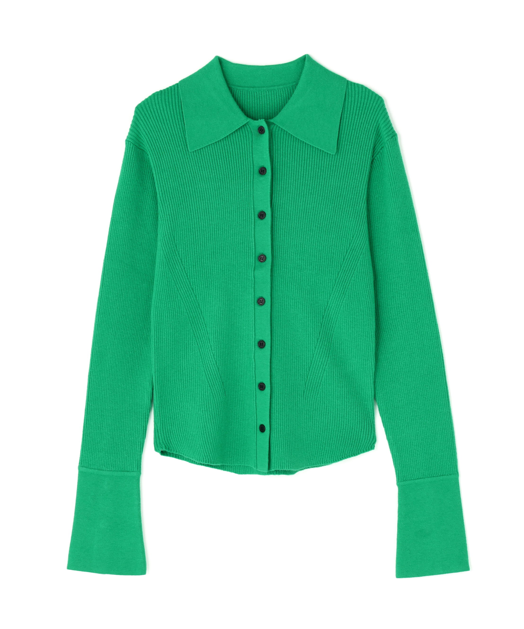  「ポロ襟フレアカフスニット」|ニット・セーター|