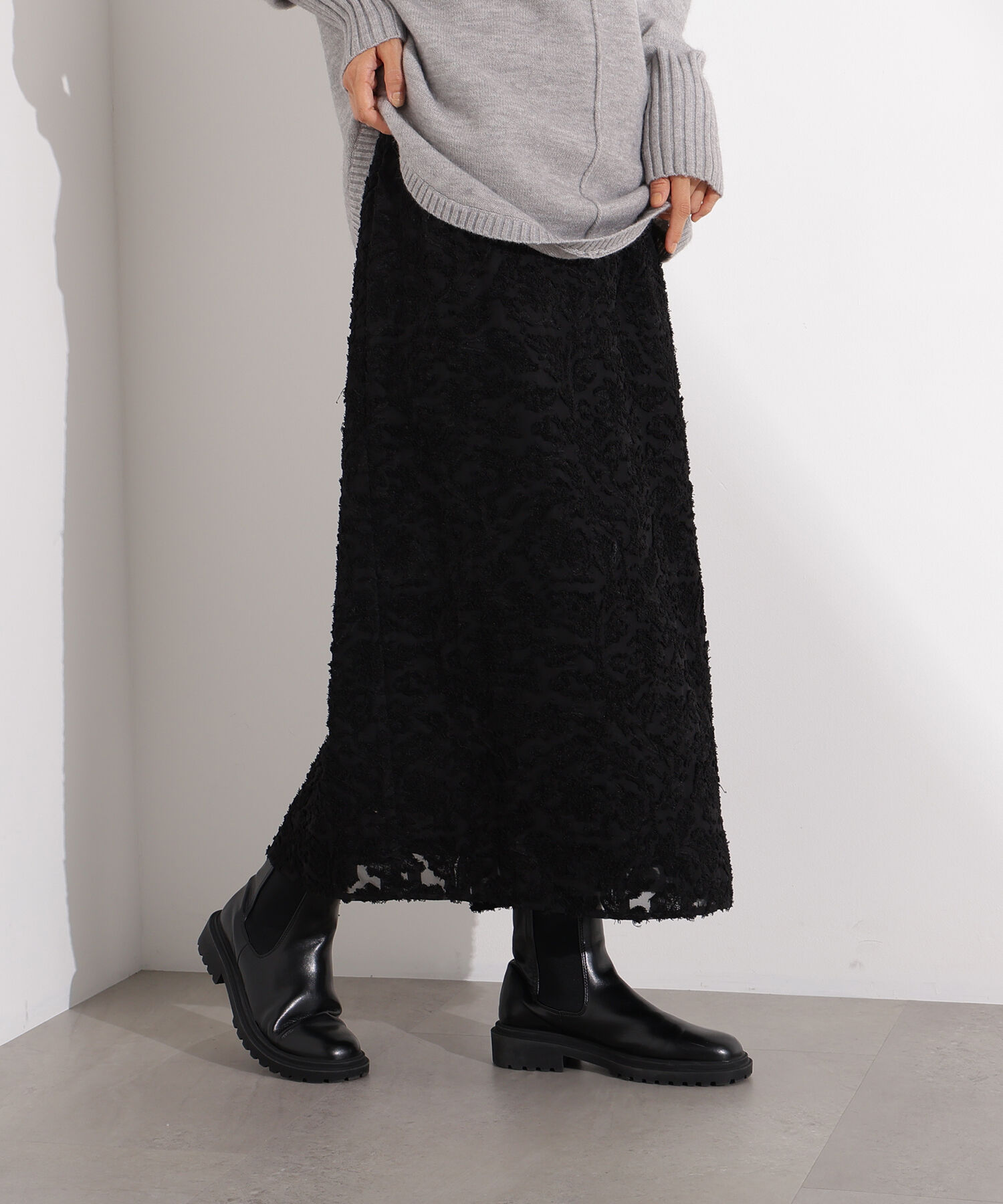  「カットジャガードナロースカート」|スカート|