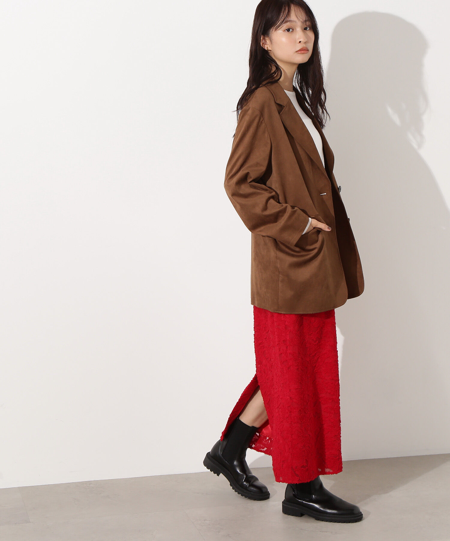  「カットジャガードナロースカート」|スカート|