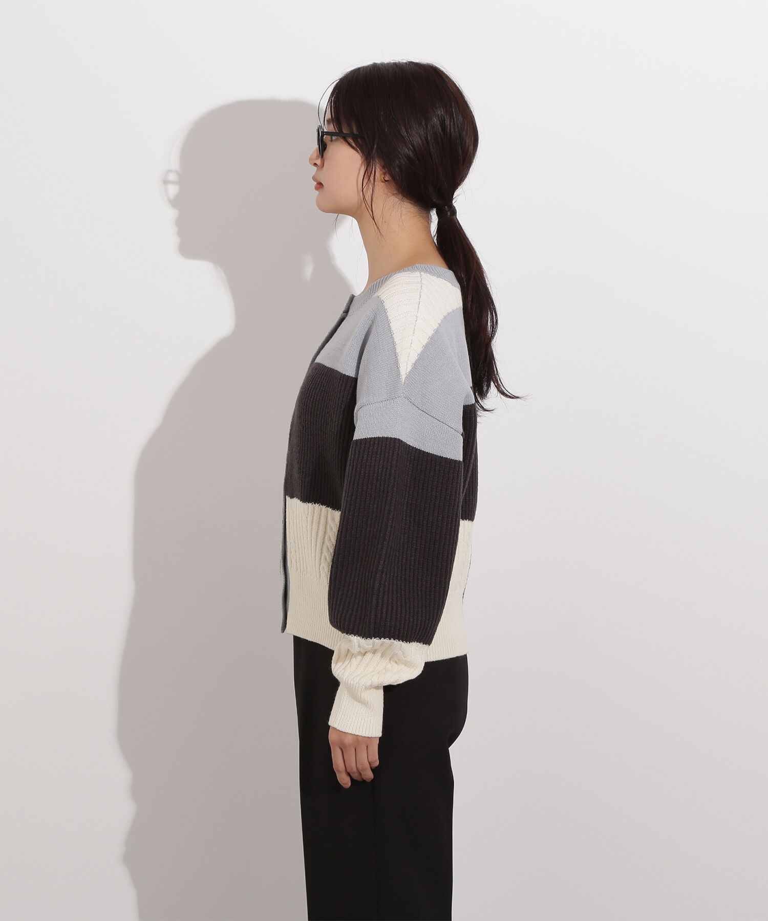  「カラーブロッキングカーディガン」|ニット・セーター|
