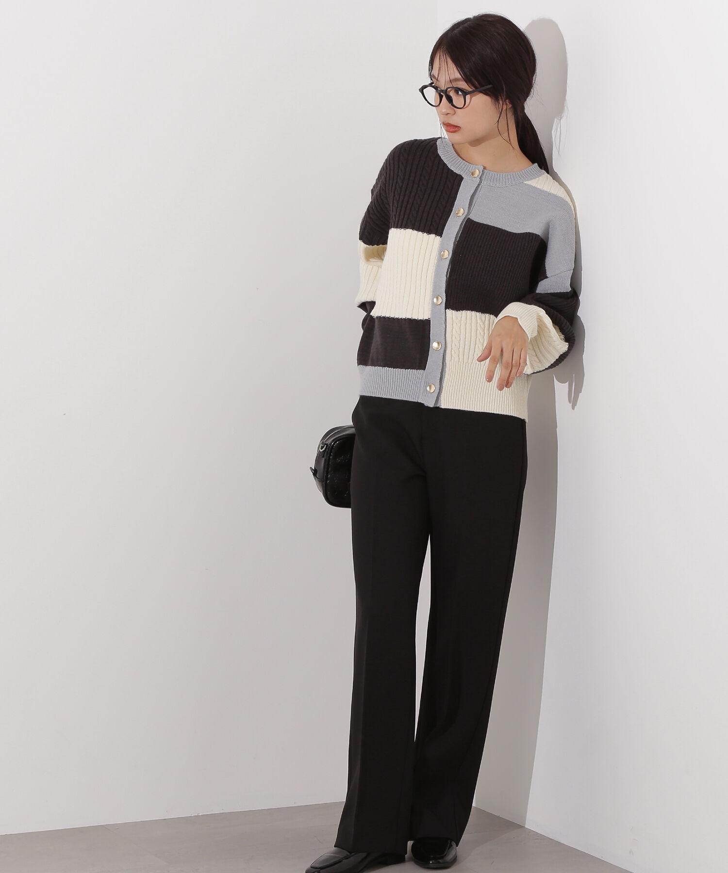 「カラーブロッキングカーディガン」|ニット・セーター|