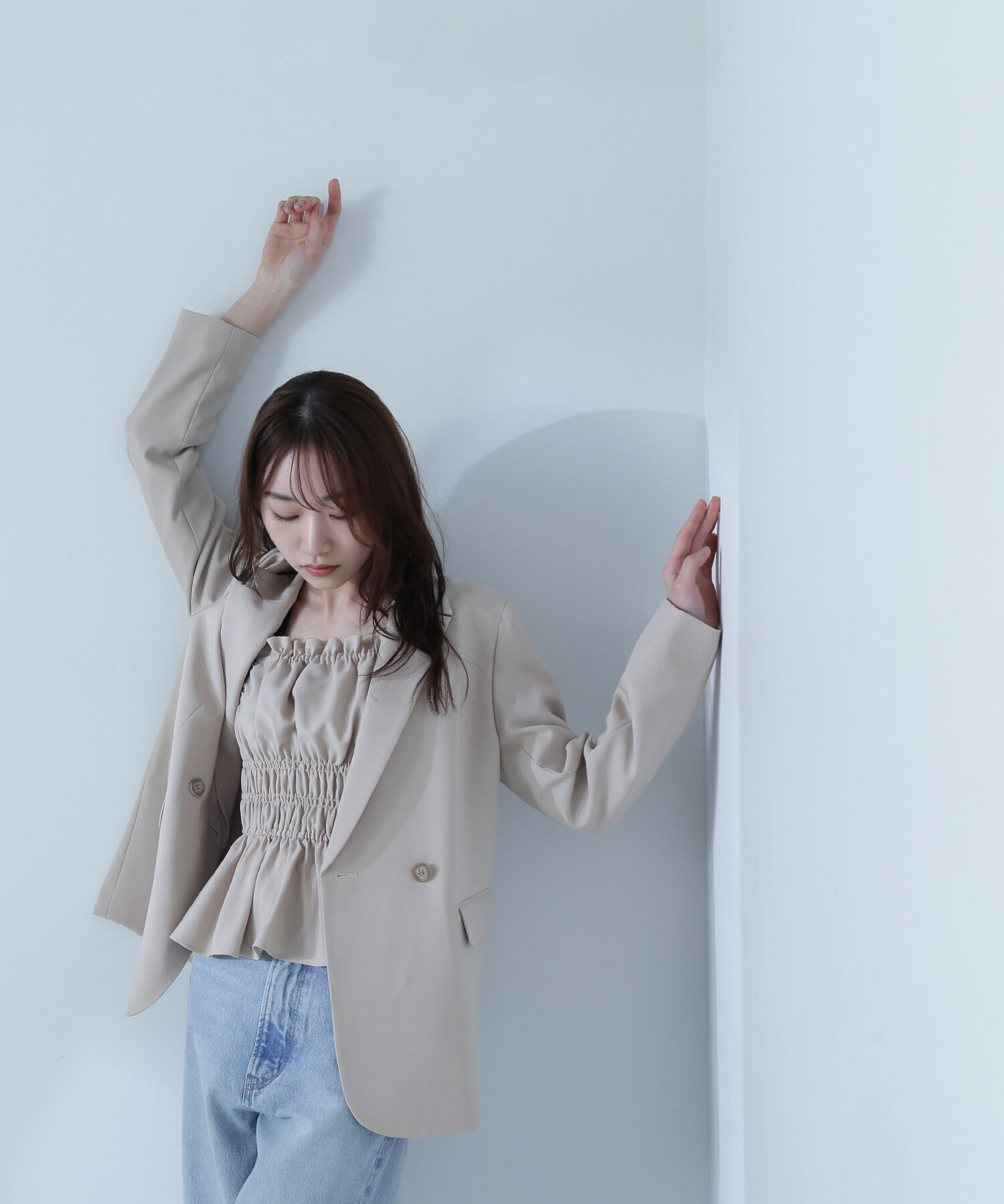  「ライトダブルジャケット」|ブルゾン・スタジャン|ベージュ