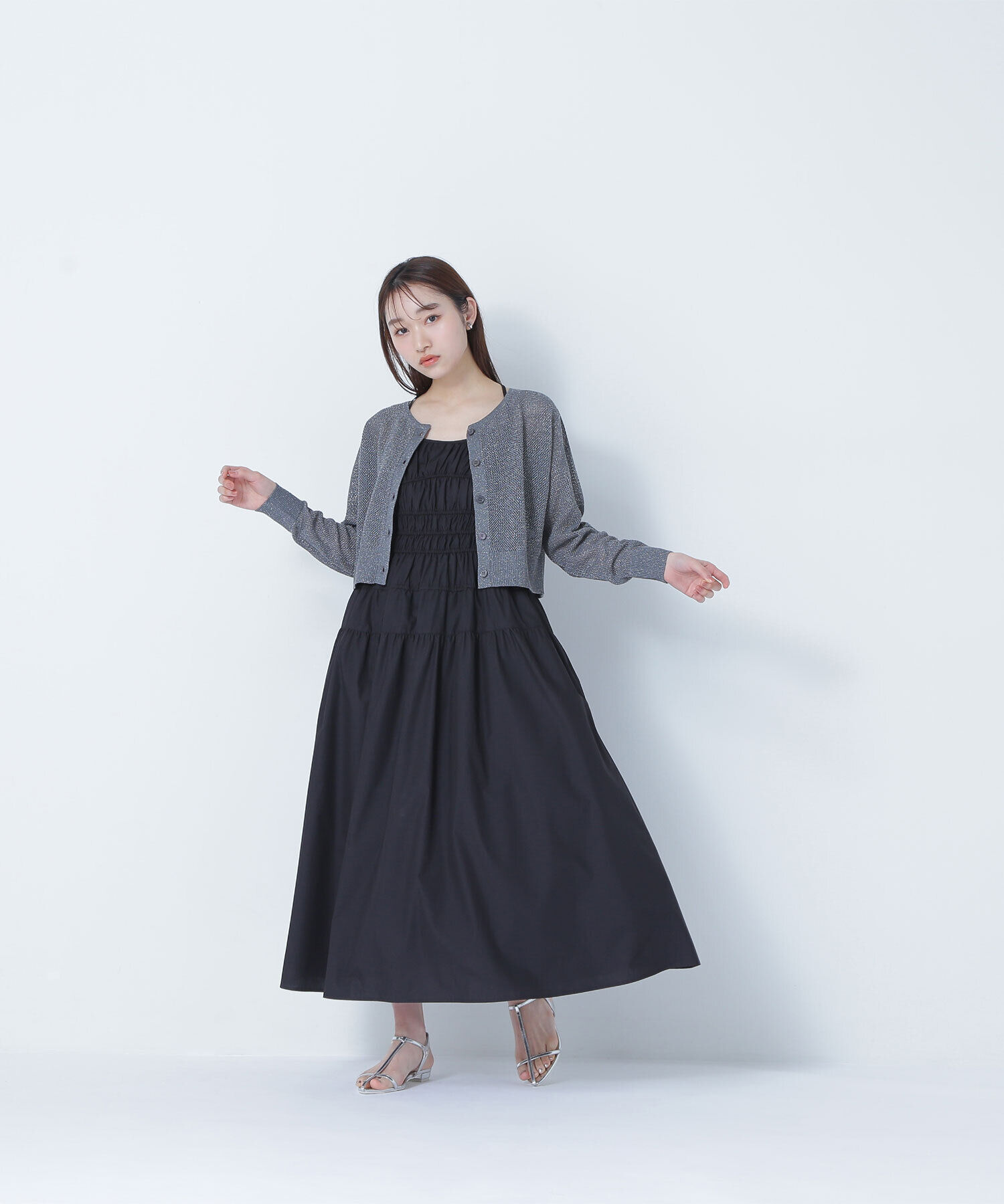  「ラメメッシュカーディガン」|ニット・セーター|