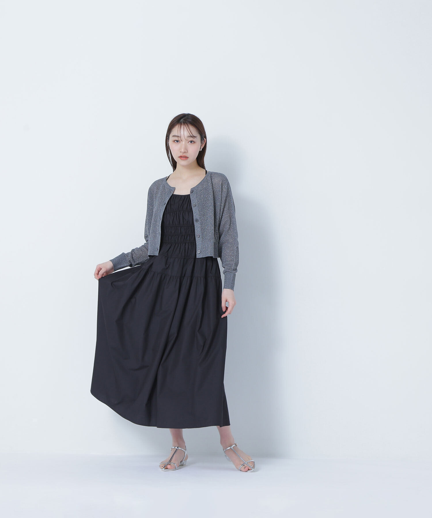  「ラメメッシュカーディガン」|ニット・セーター|