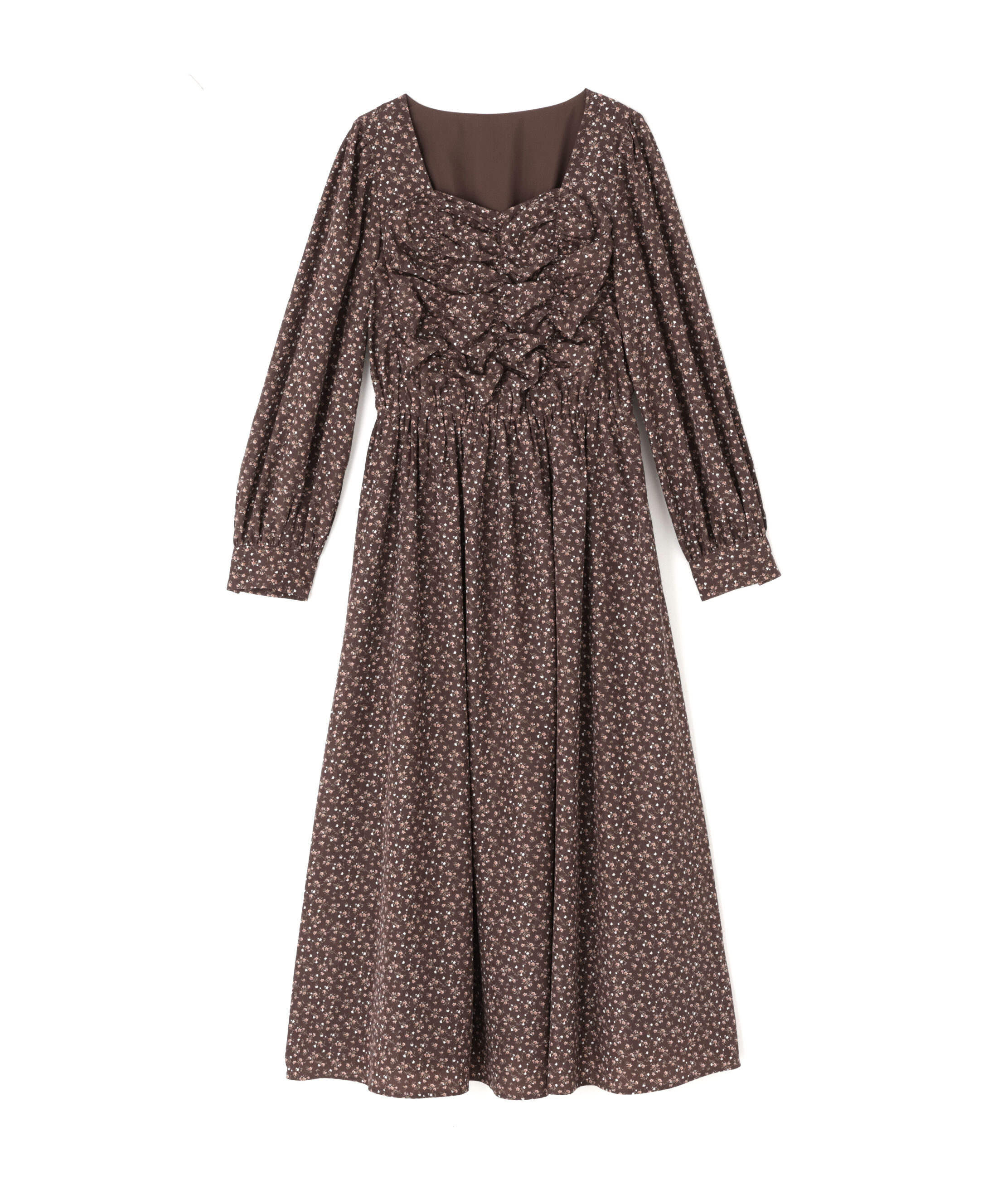  「ミニフラワーシャーリングワンピース」|ワンピース|