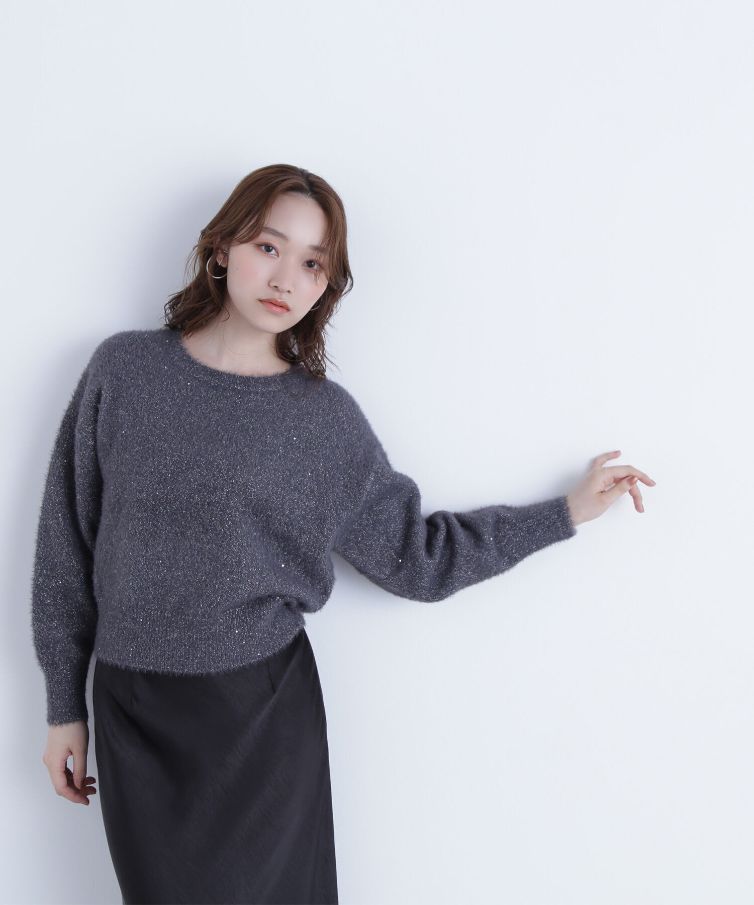  「スパンコールフェザーニット」|ニット・セーター|