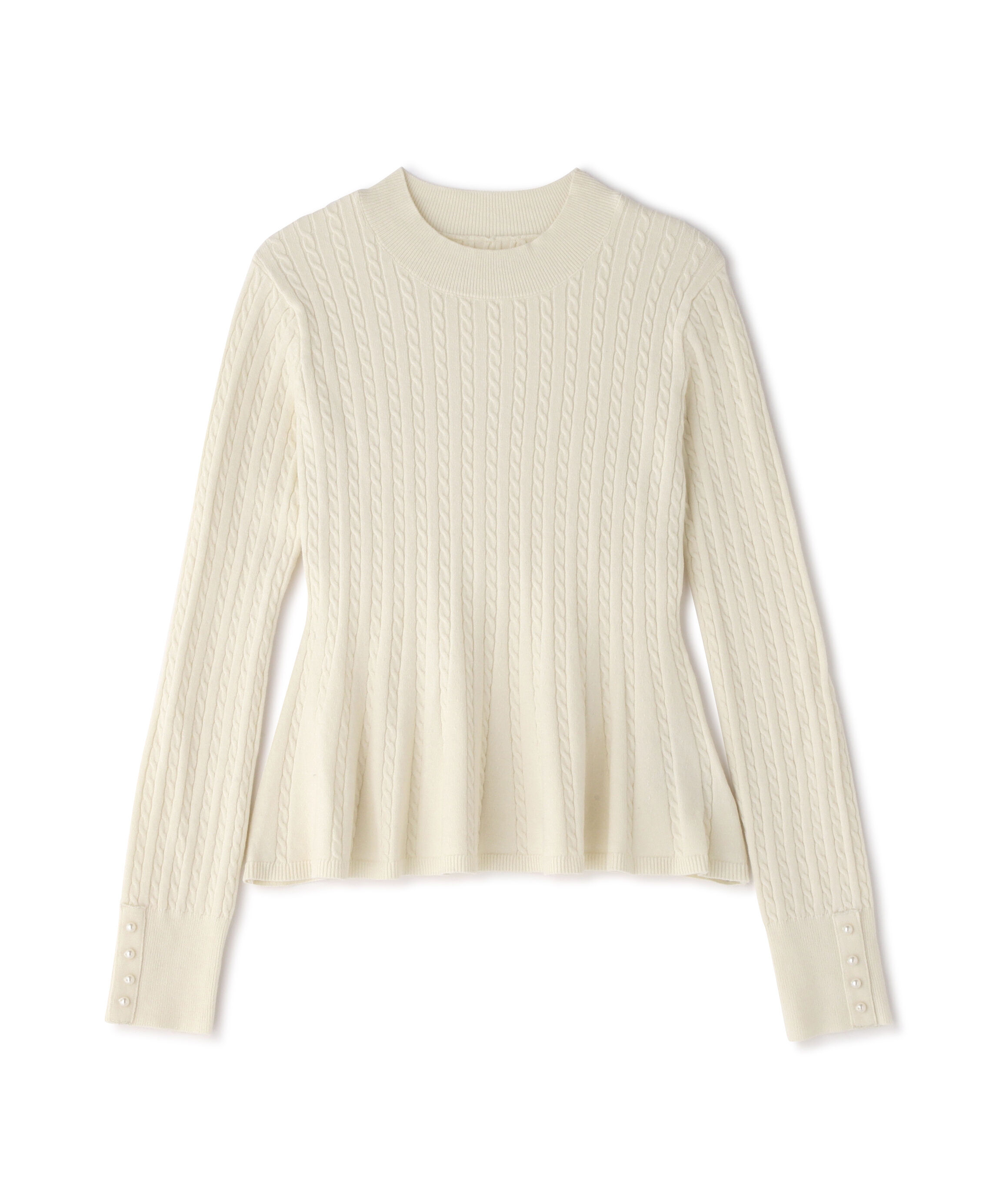  「ケーブルペプラムニット」|ニット・セーター|