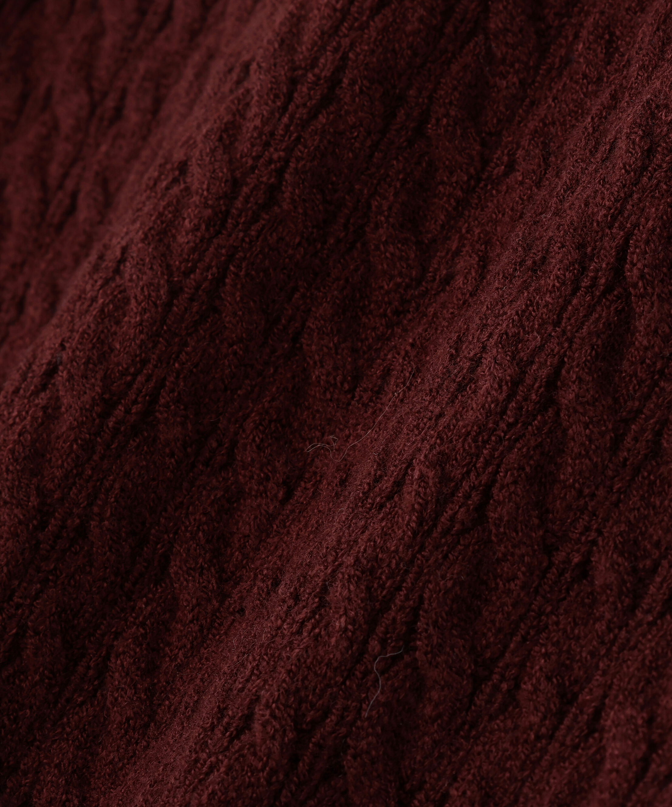  「シャツカラードッキングケーブルニット」|ニット・セーター|