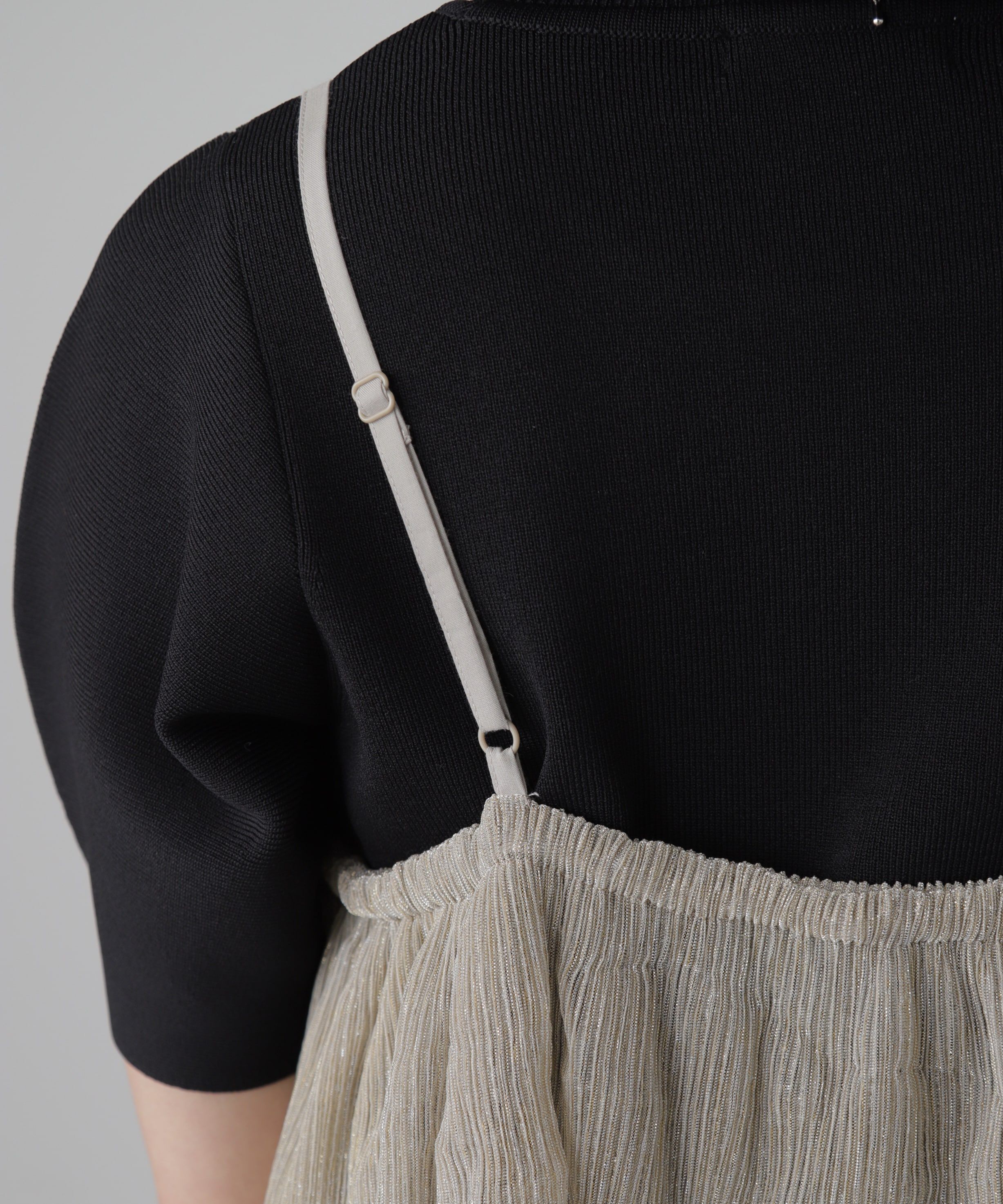  「［ブルーカラーWEB限定］ラメプリーツシアーキャミソールワンピース」|ワンピース|