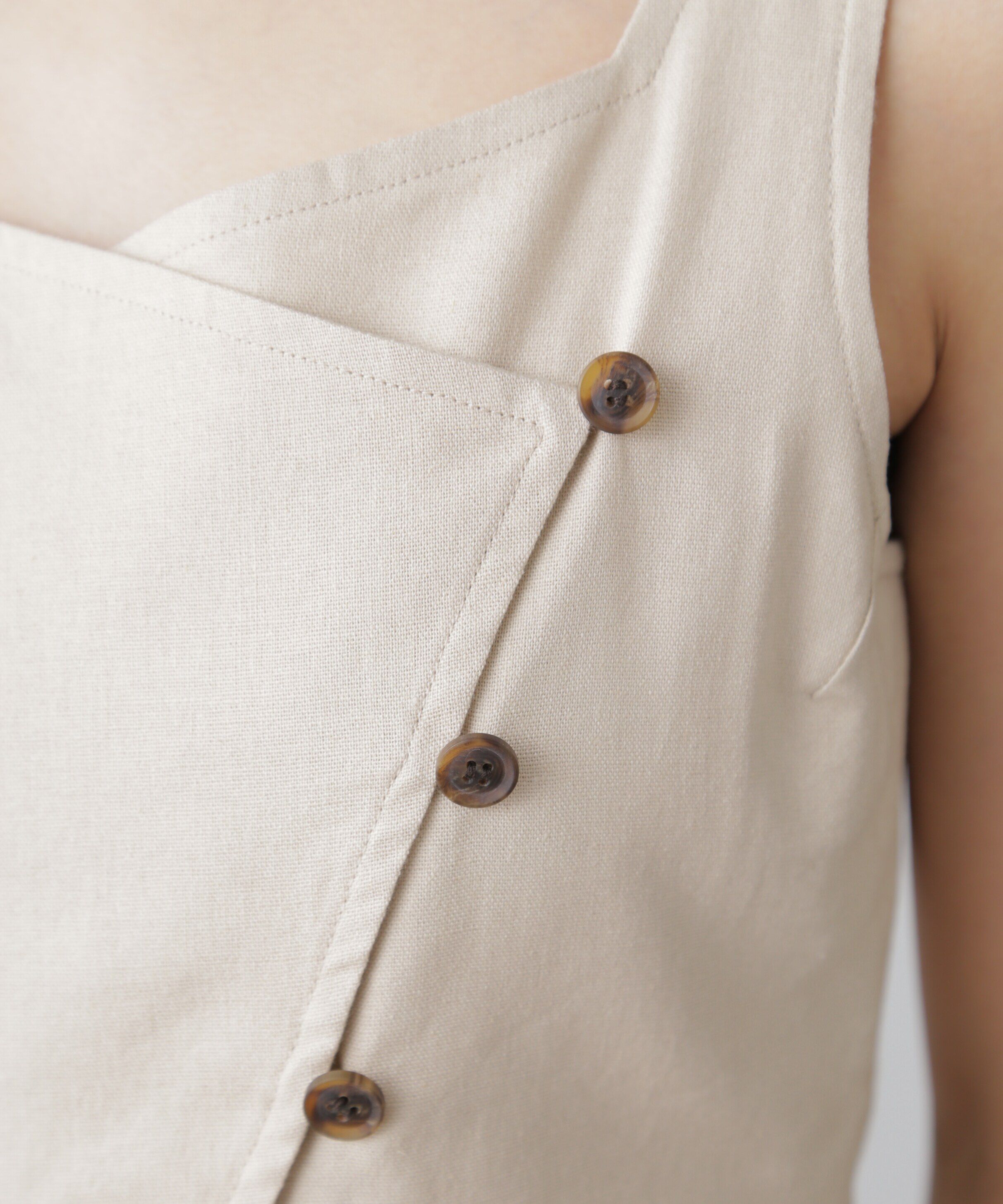  「リネンアシメボタンペプラムブラウス」|シャツ・ブラウス|