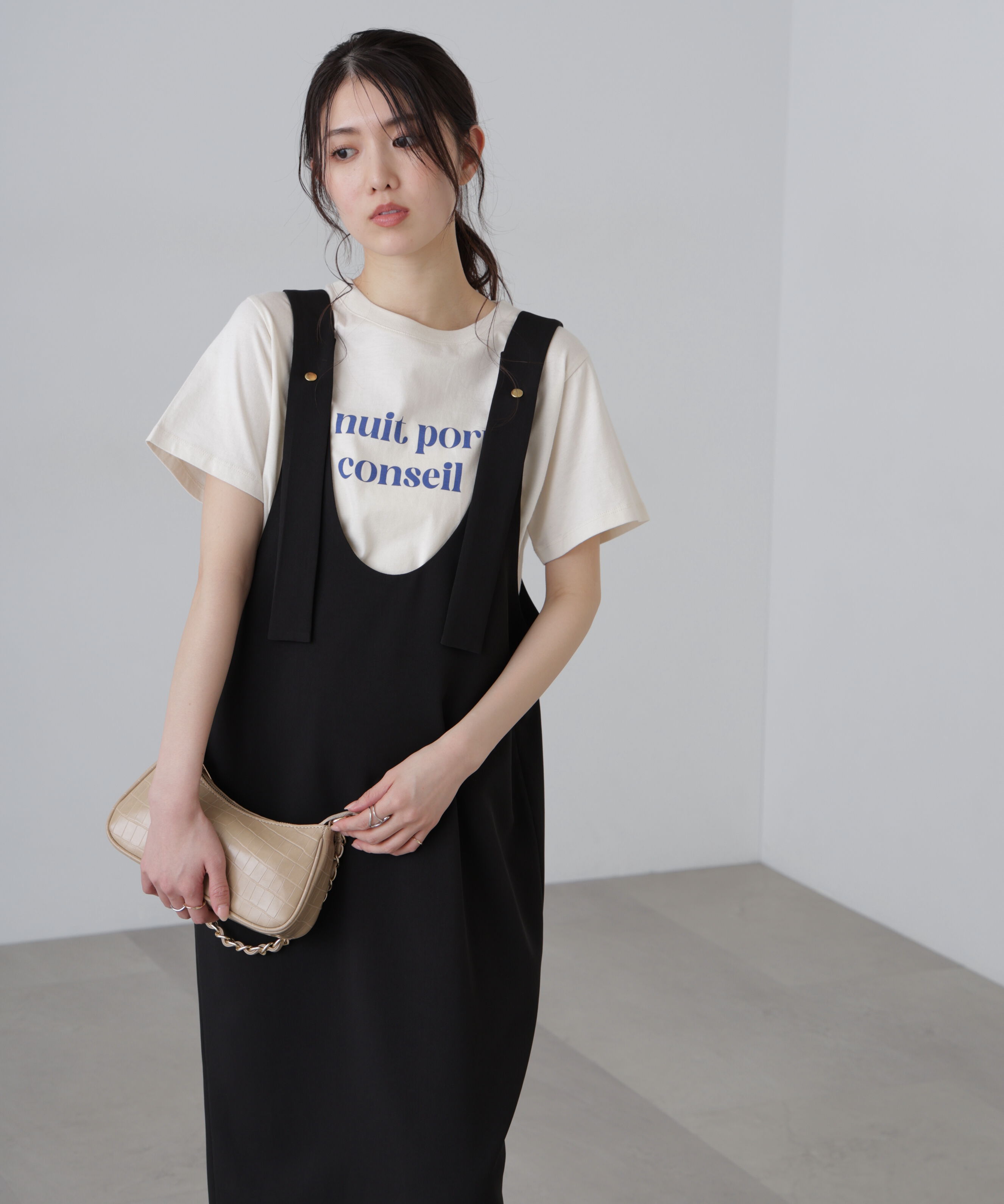  「Uネックジャンパースカート」|ワンピース|