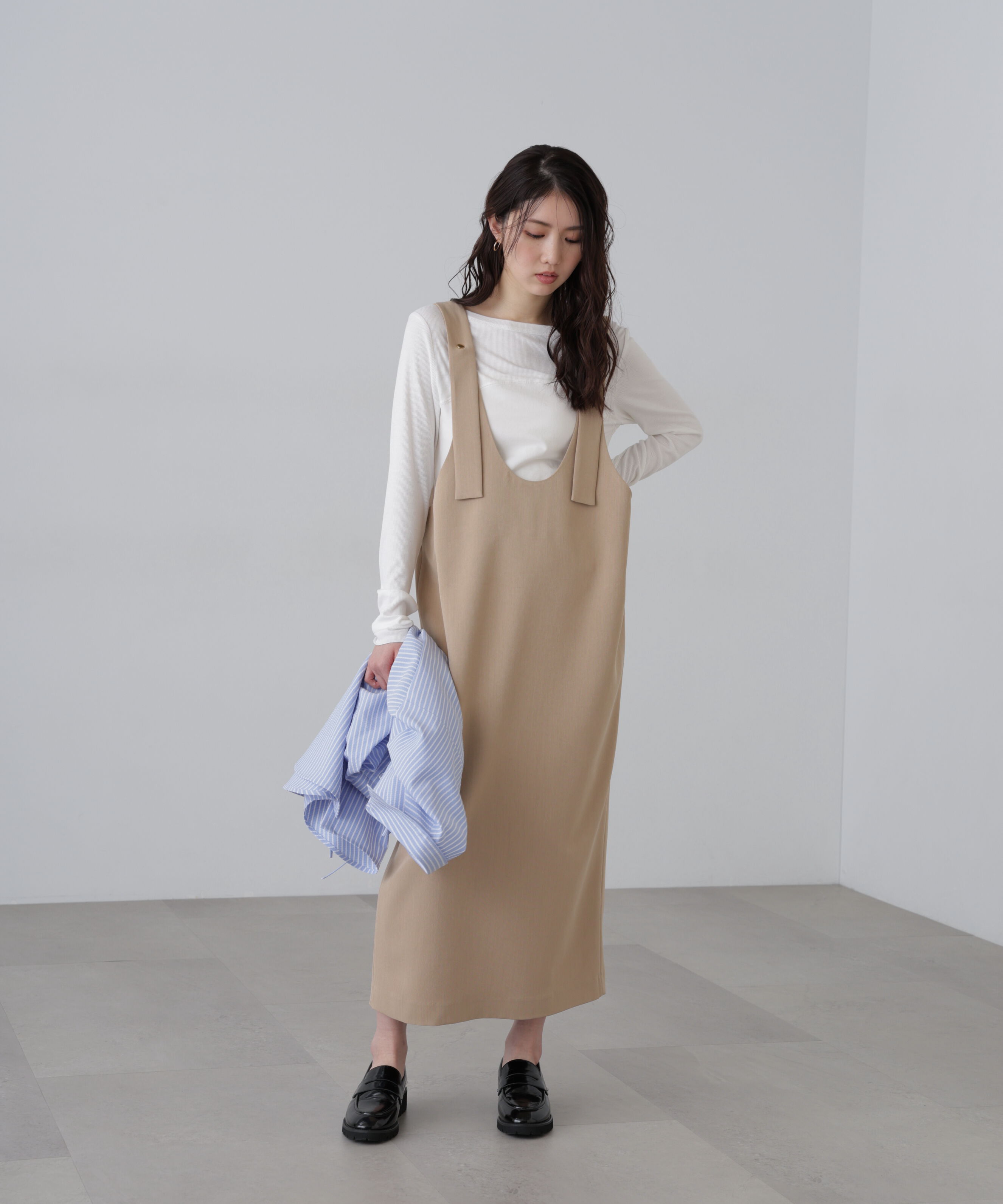  「Uネックジャンパースカート」|ワンピース|