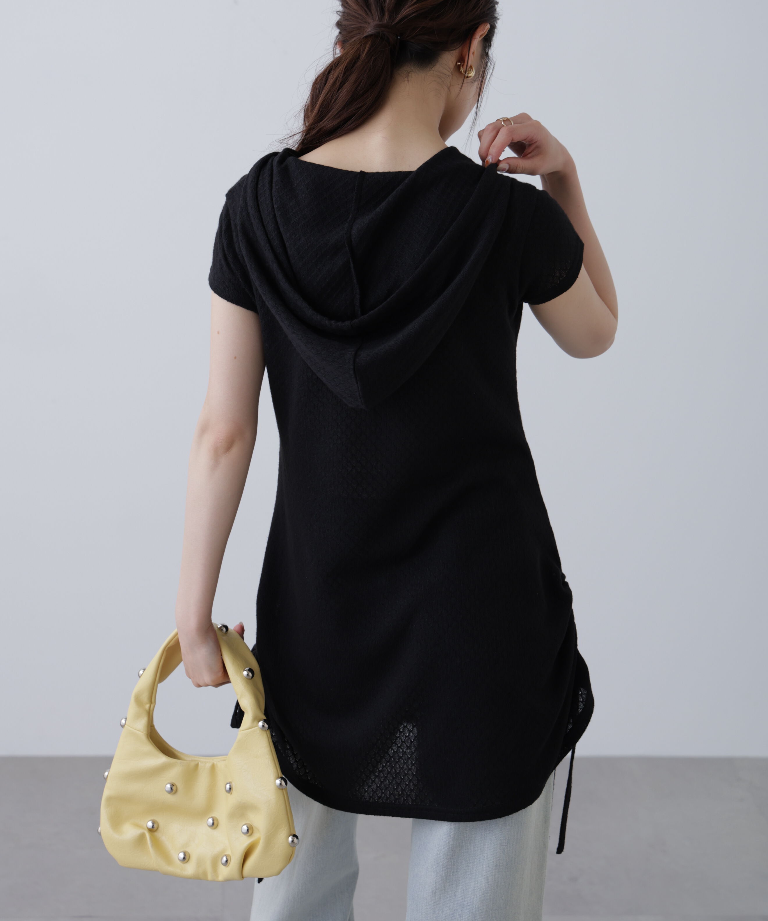  「サイドシャーリングフーディーミニワンピース」|ワンピース|