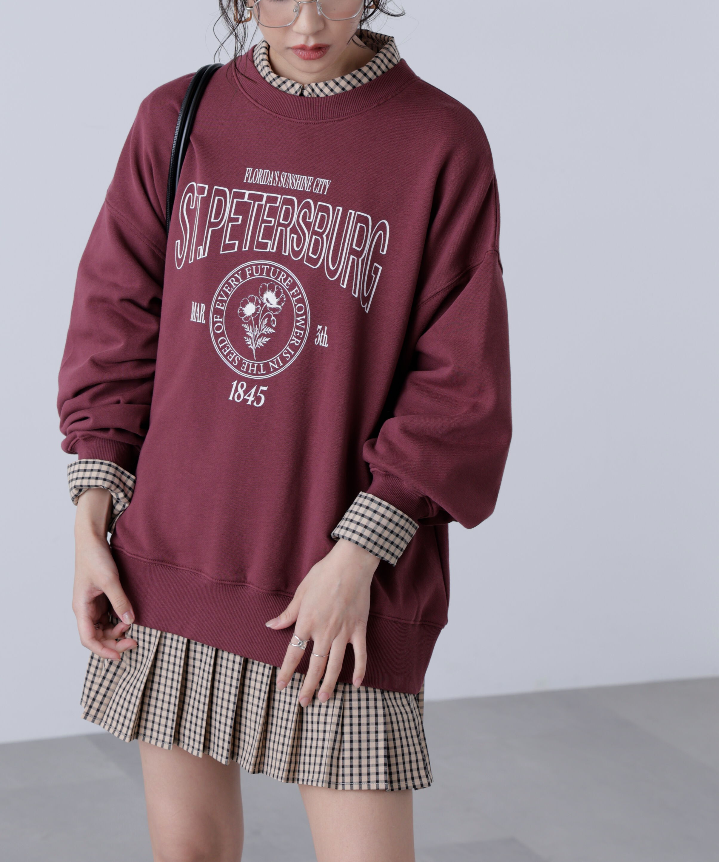  「プリーツシャツロングスリーブミニワンピース」|ワンピース|