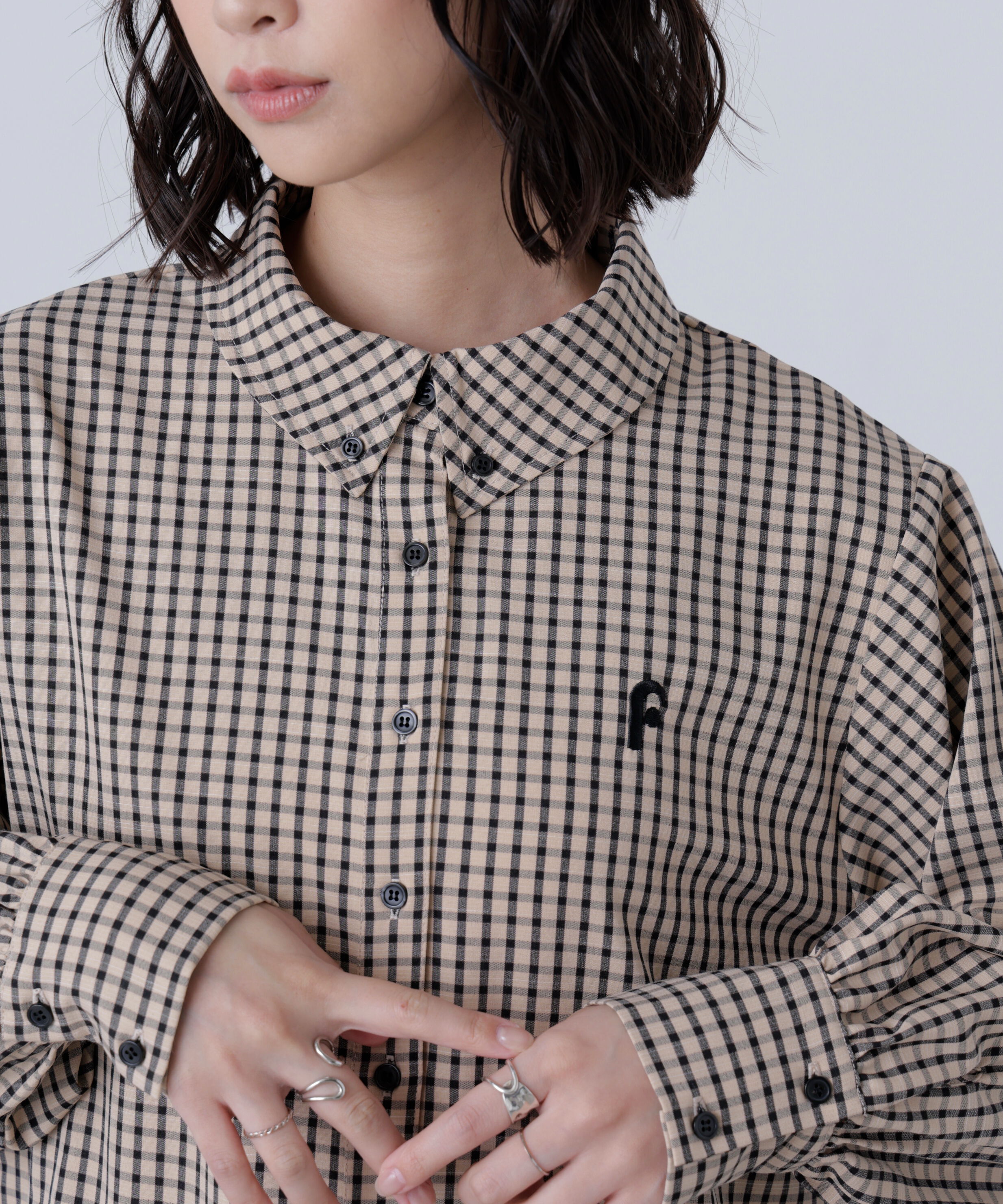  「プリーツシャツロングスリーブミニワンピース」|ワンピース|