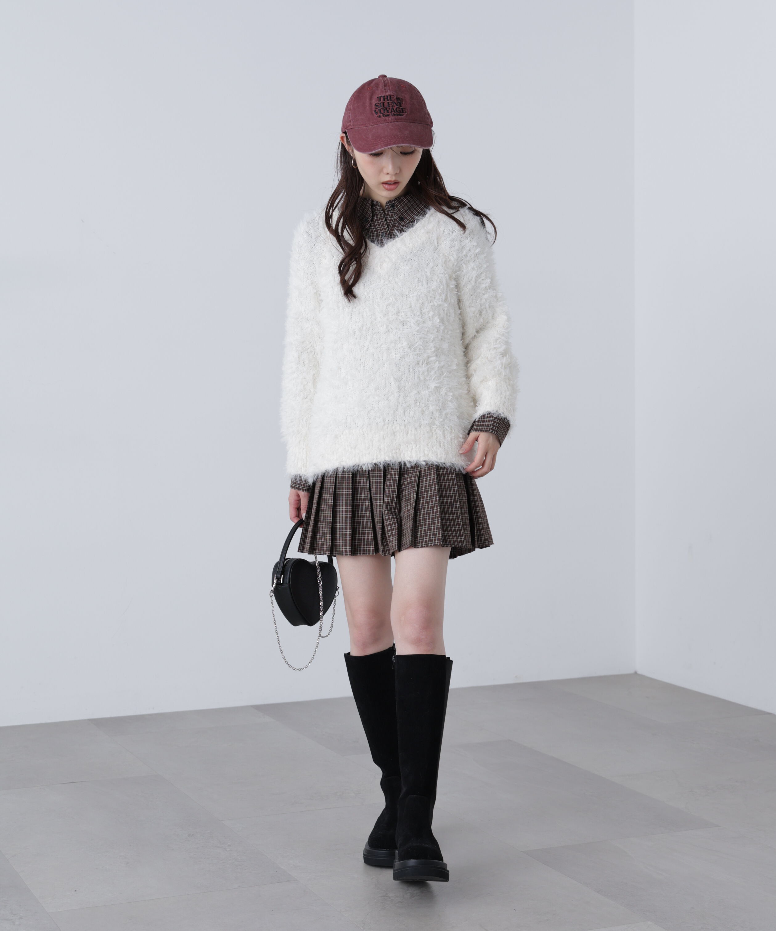  「プリーツシャツロングスリーブミニワンピース」|ワンピース|