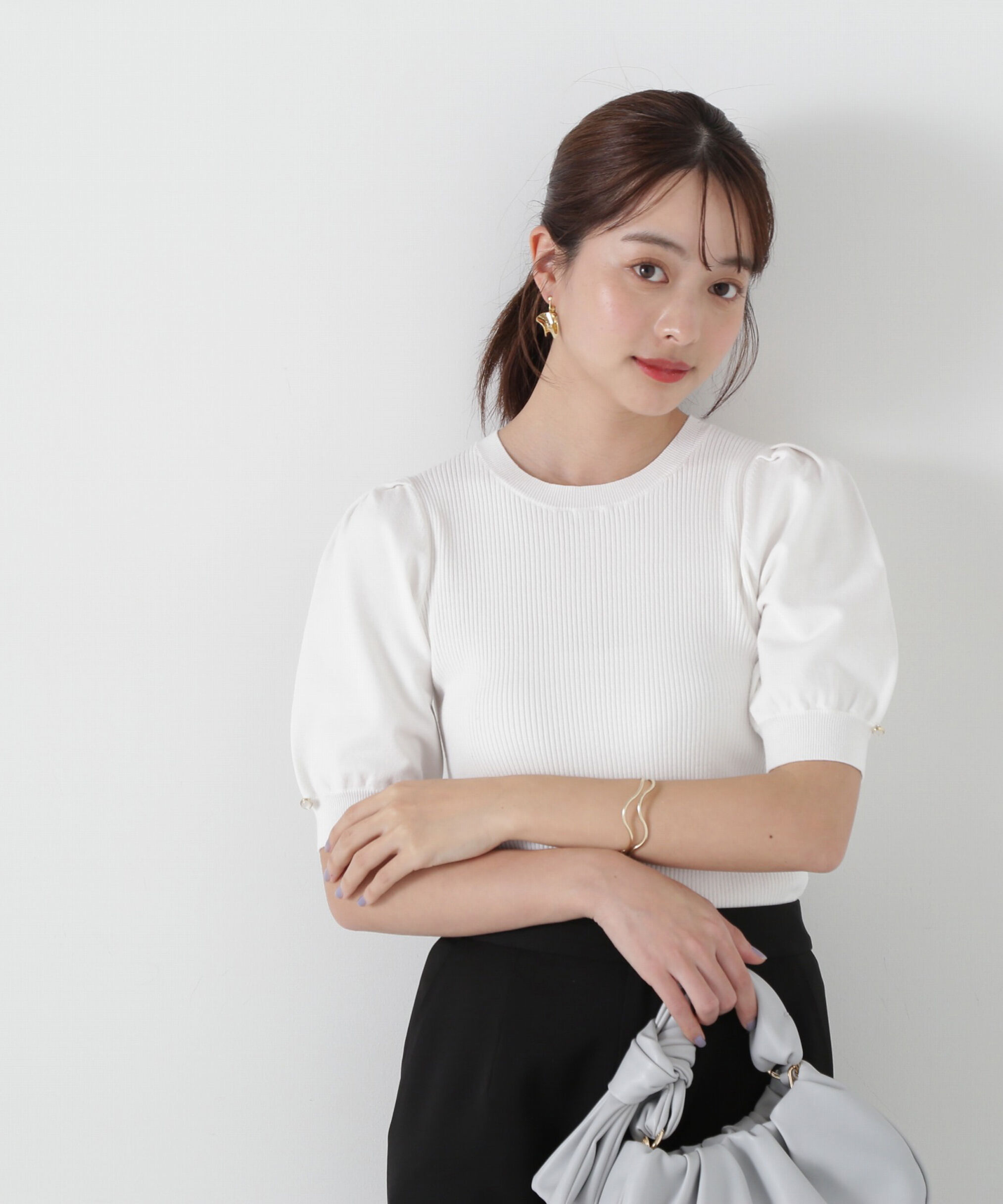 PROPORTION BODY DRESSING「パフスリーブリブニット」|ニット・セーター|