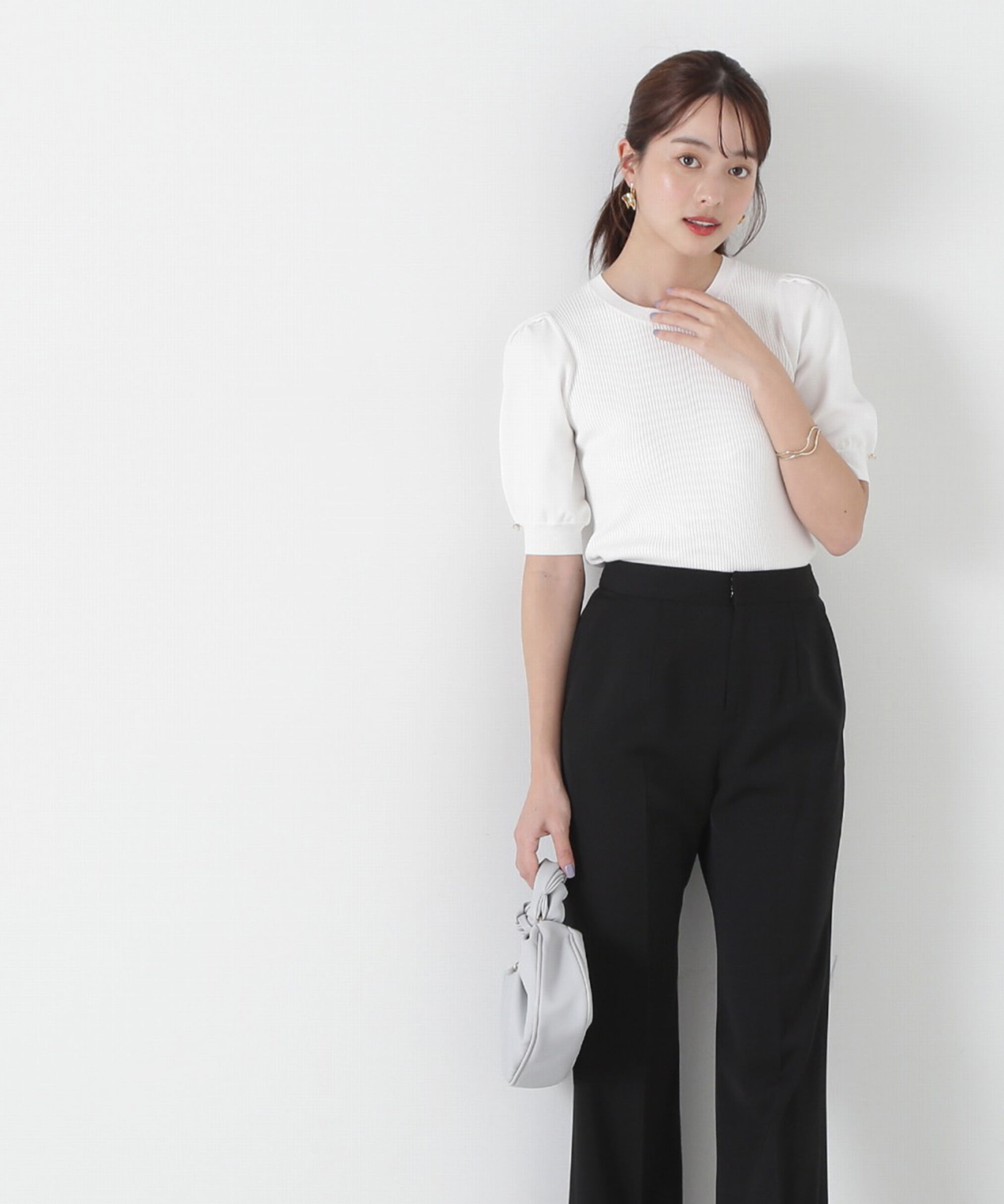 PROPORTION BODY DRESSING「パフスリーブリブニット」|ニット・セーター|