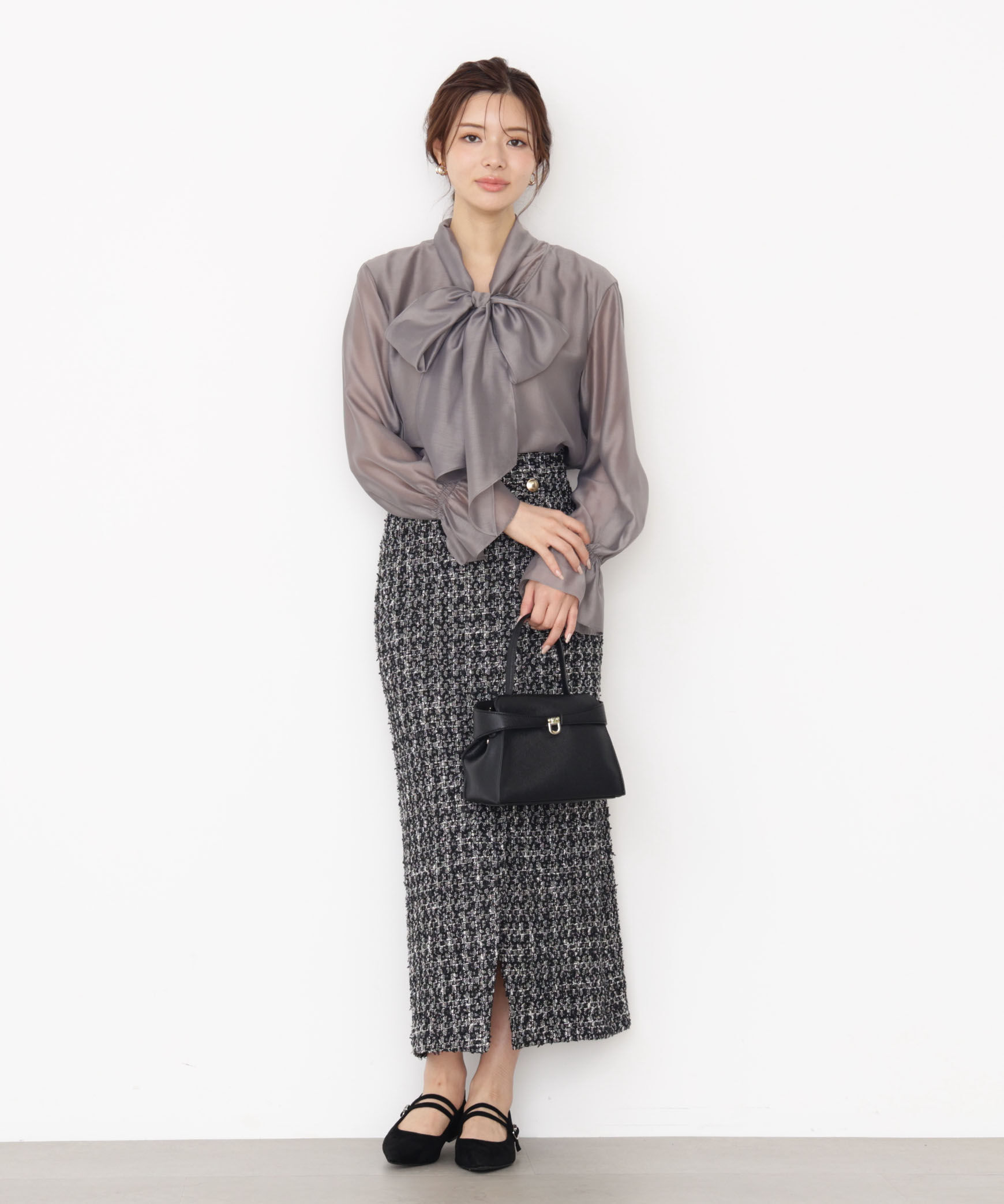 PROPORTION BODY DRESSING「ラメツイードナロースカート 25AW」|スカート|