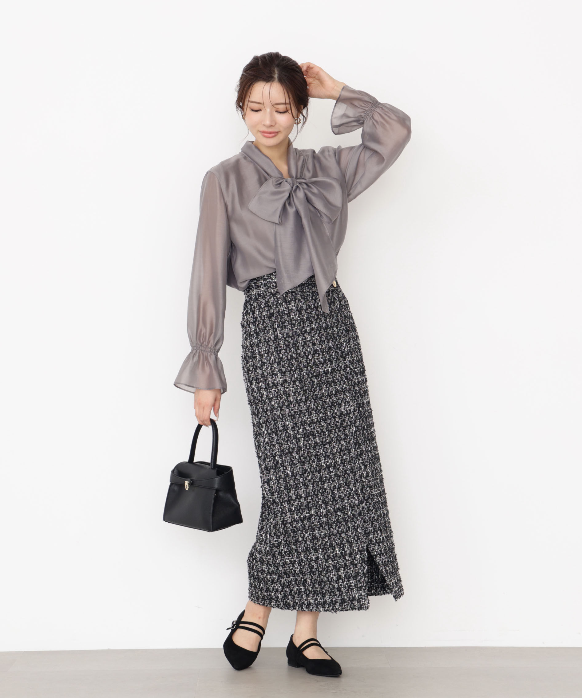 PROPORTION BODY DRESSING「ラメツイードナロースカート 25AW」|スカート|