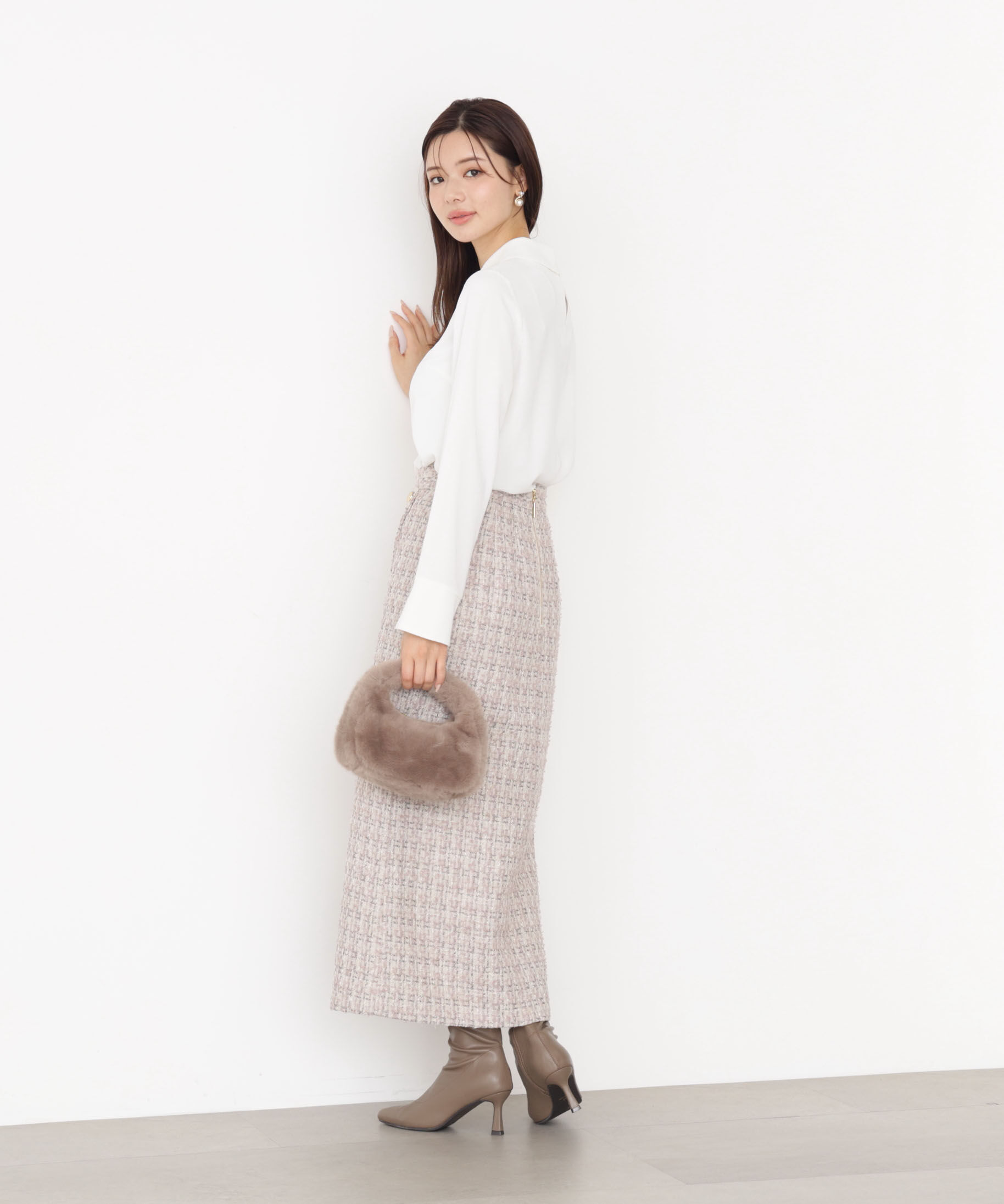 PROPORTION BODY DRESSING「ラメツイードナロースカート 25AW」|スカート|