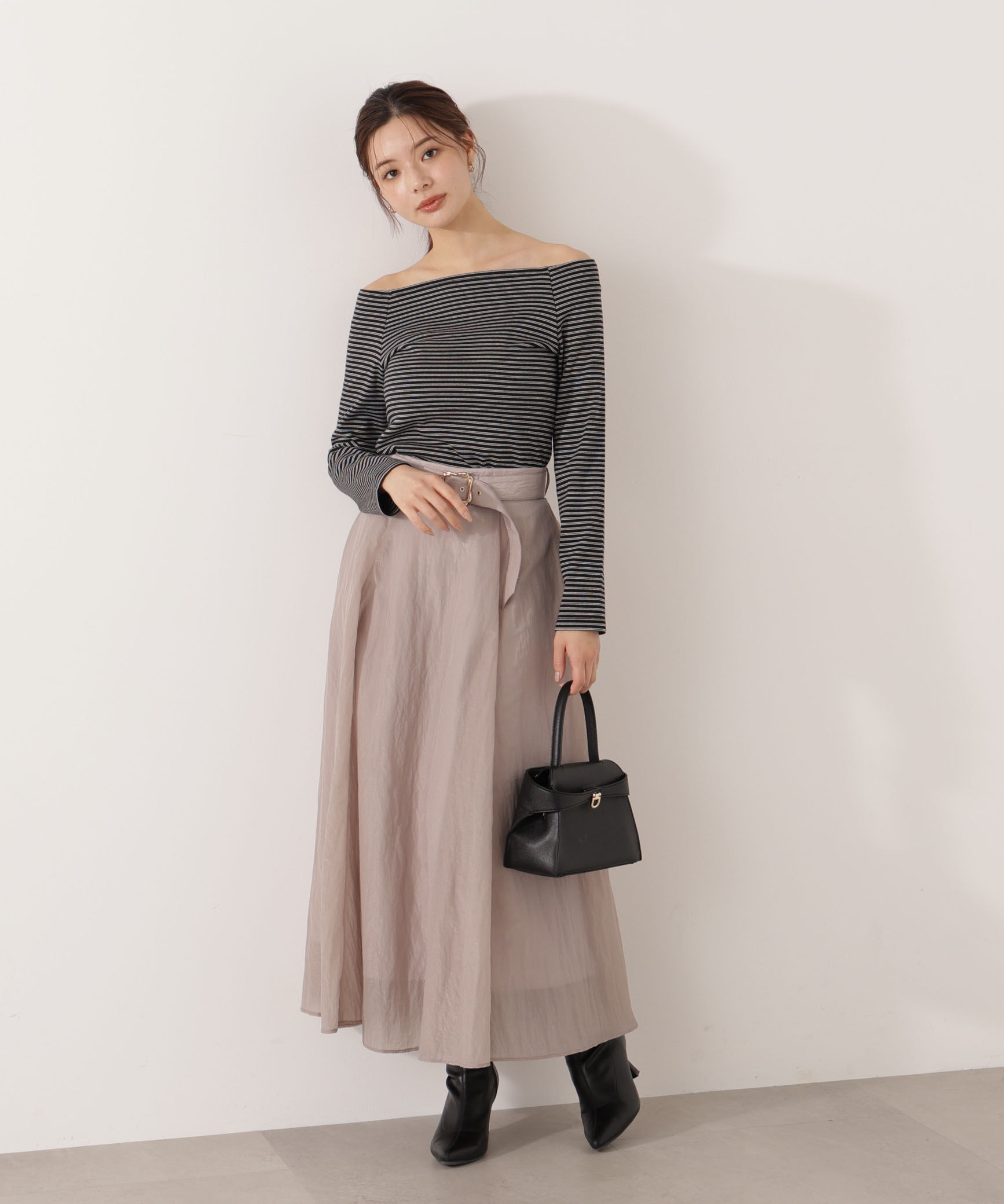 PROPORTION BODY DRESSING「ベルト付きシアーフレアスカート」|スカート|