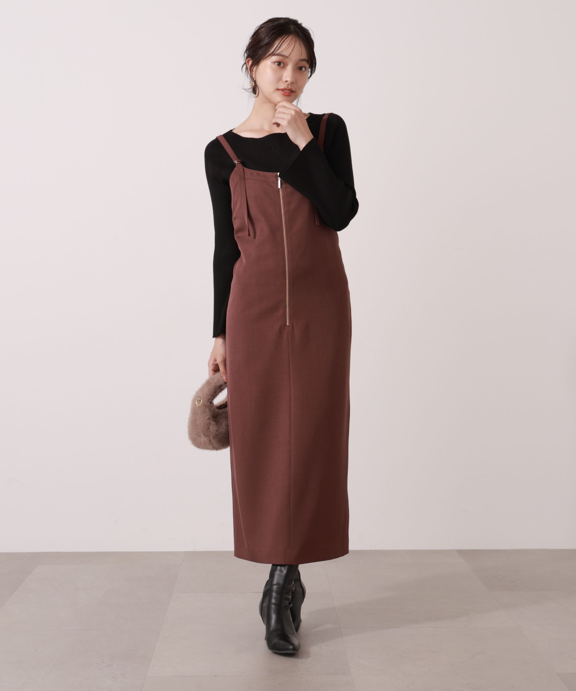 PROPORTION BODY DRESSING「フロントファスナーナロージャンスカ」|ワンピース|