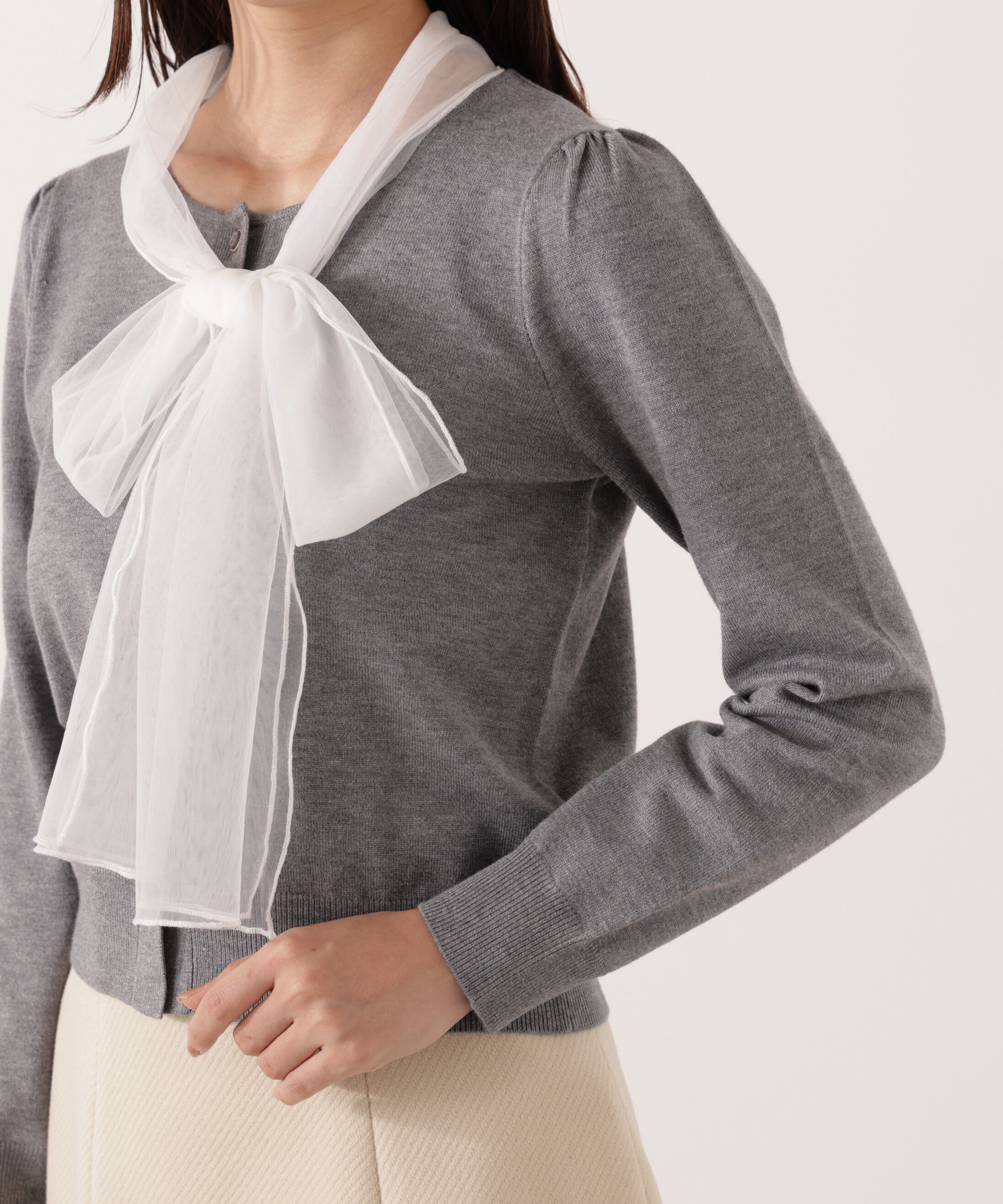 PROPORTION BODY DRESSING「《EDIT COLOGNE》ボウタイ付きニット 25AW」|ニット・セーター|