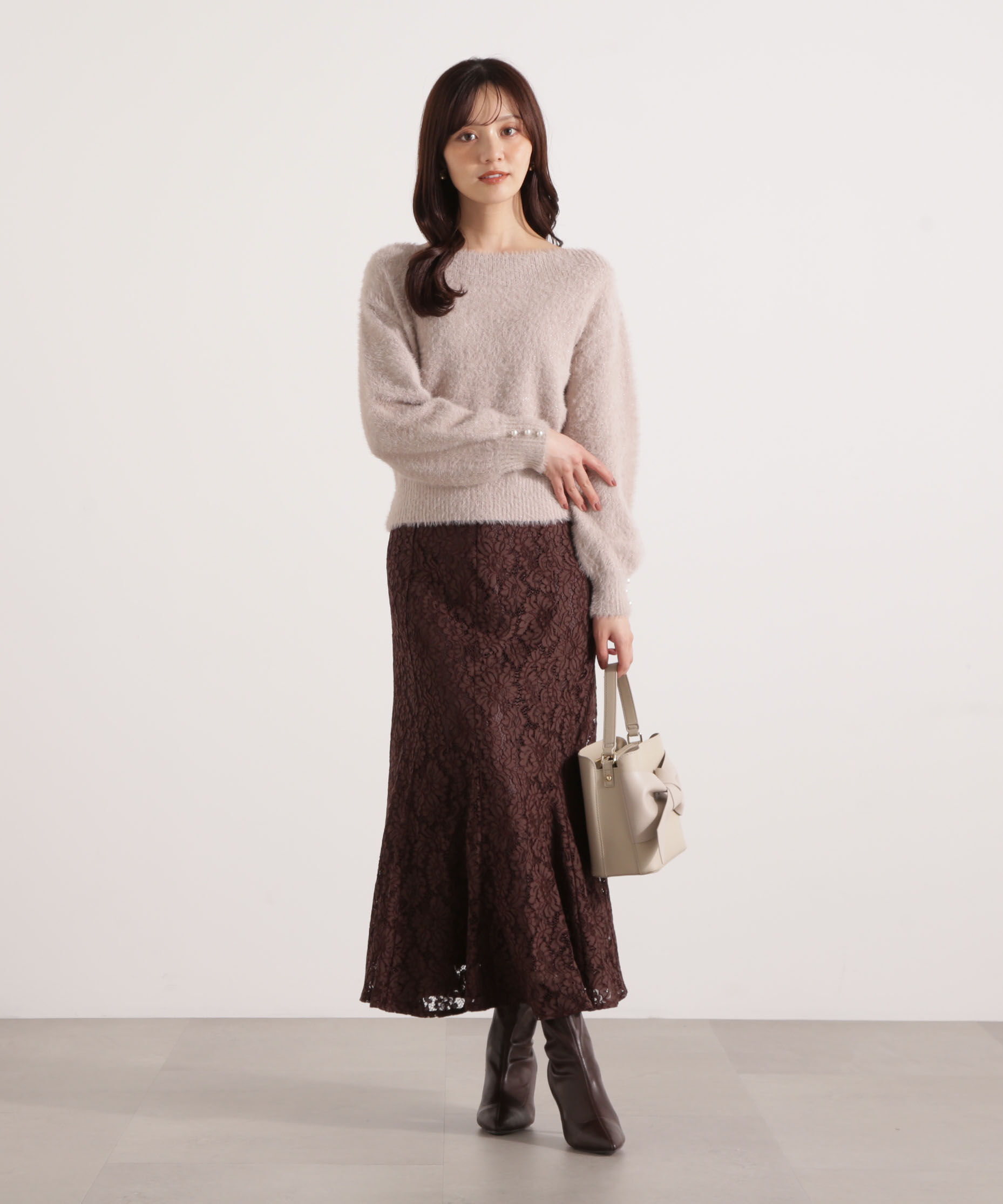 PROPORTION BODY DRESSING「ミニシャギーオフショルニット 25AW」|ニット・セーター|
