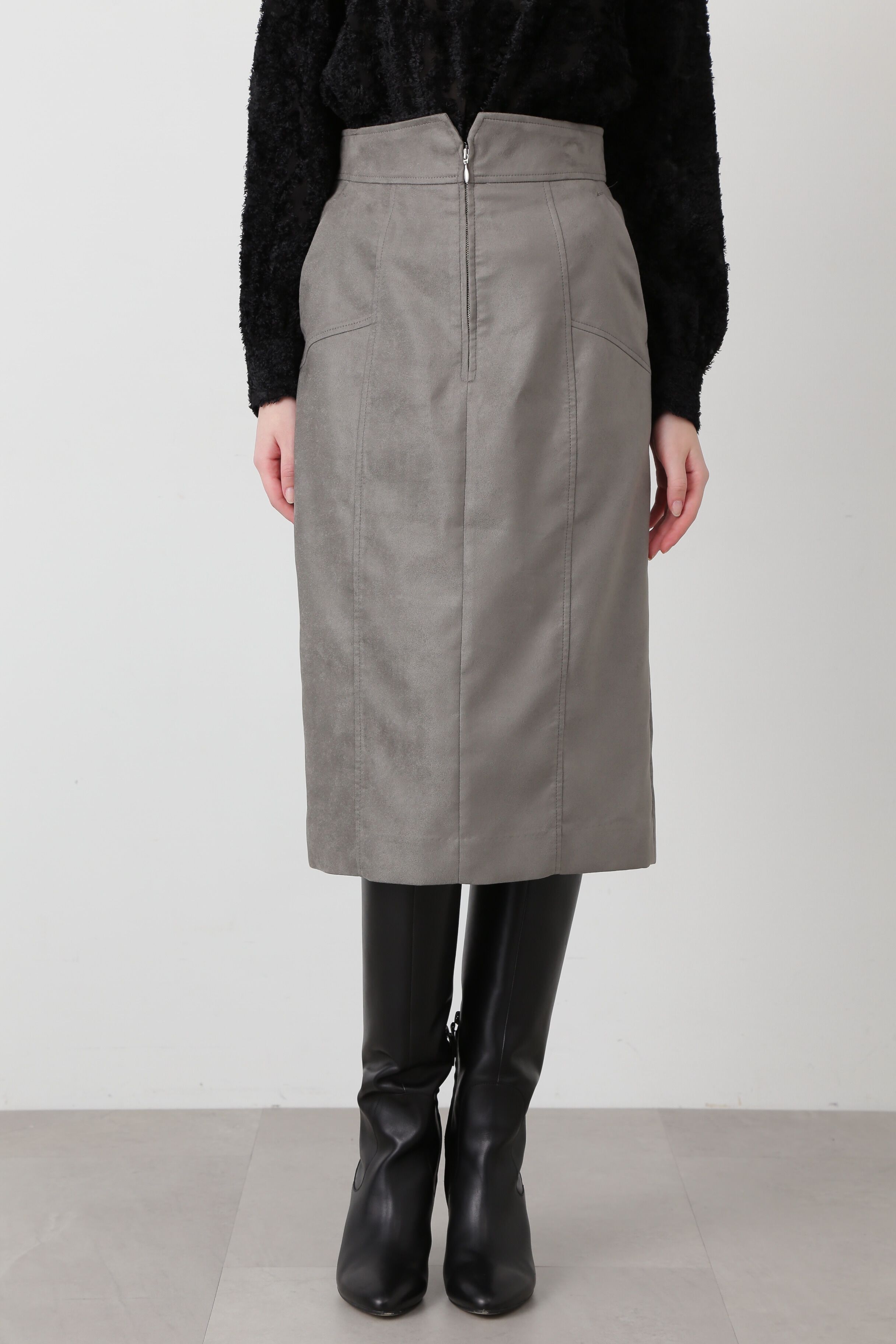  「◆スエードタイトスカート」|スカート|グレージュ1