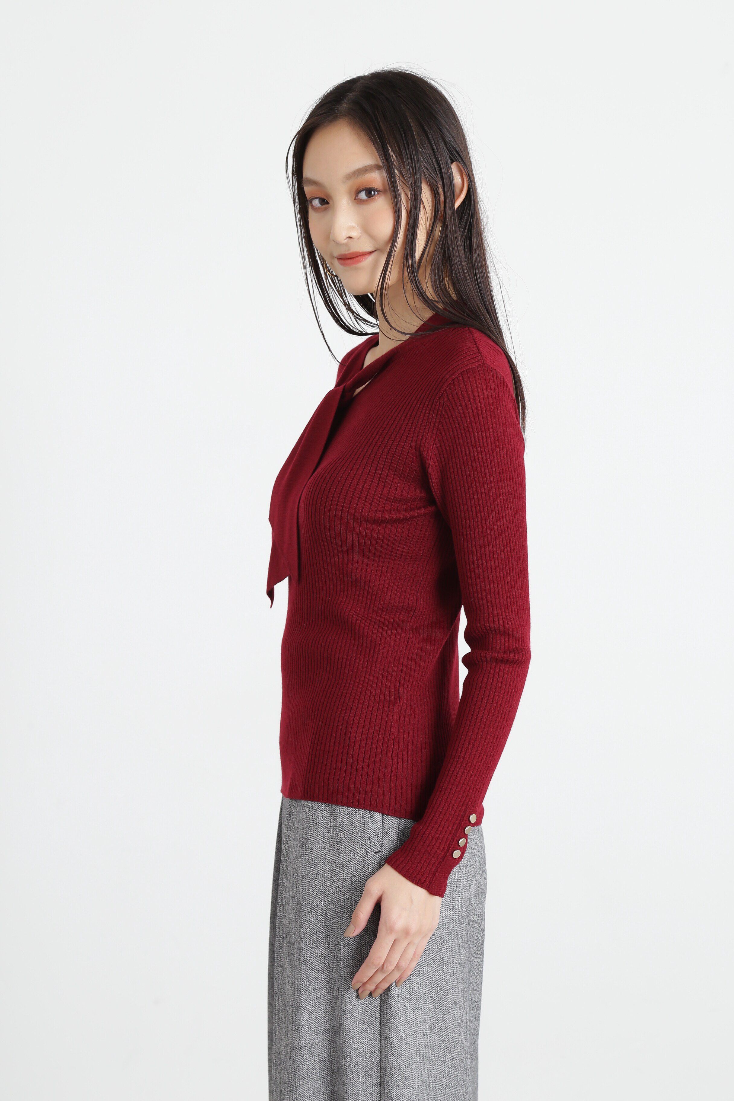  「◆ワイドボウタイニットプルオーバー」|ニット・セーター|