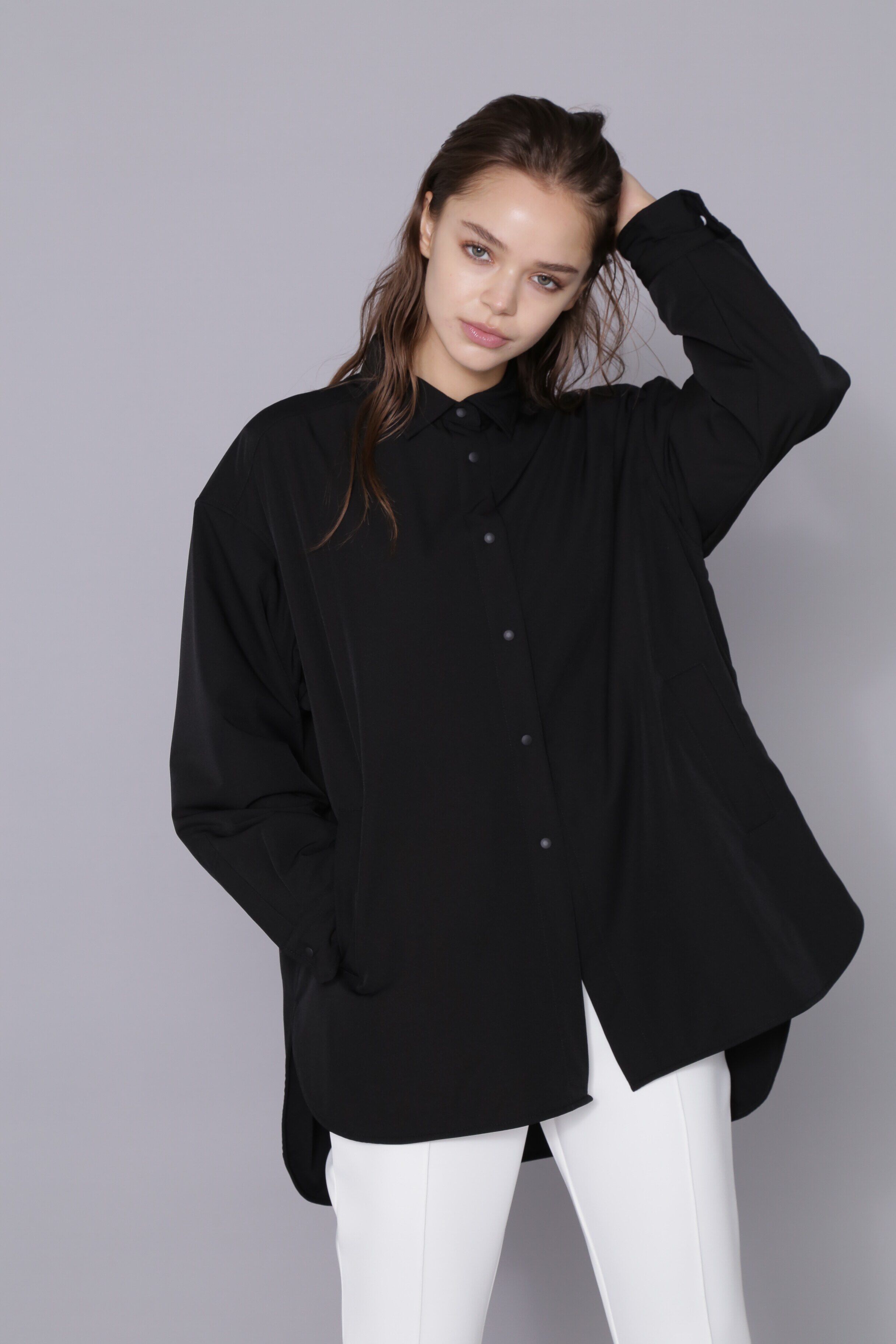  「[THE HOLIDAY CLOSET] 中綿シャツジャケット」|ブルゾン・スタジャン|ブラック