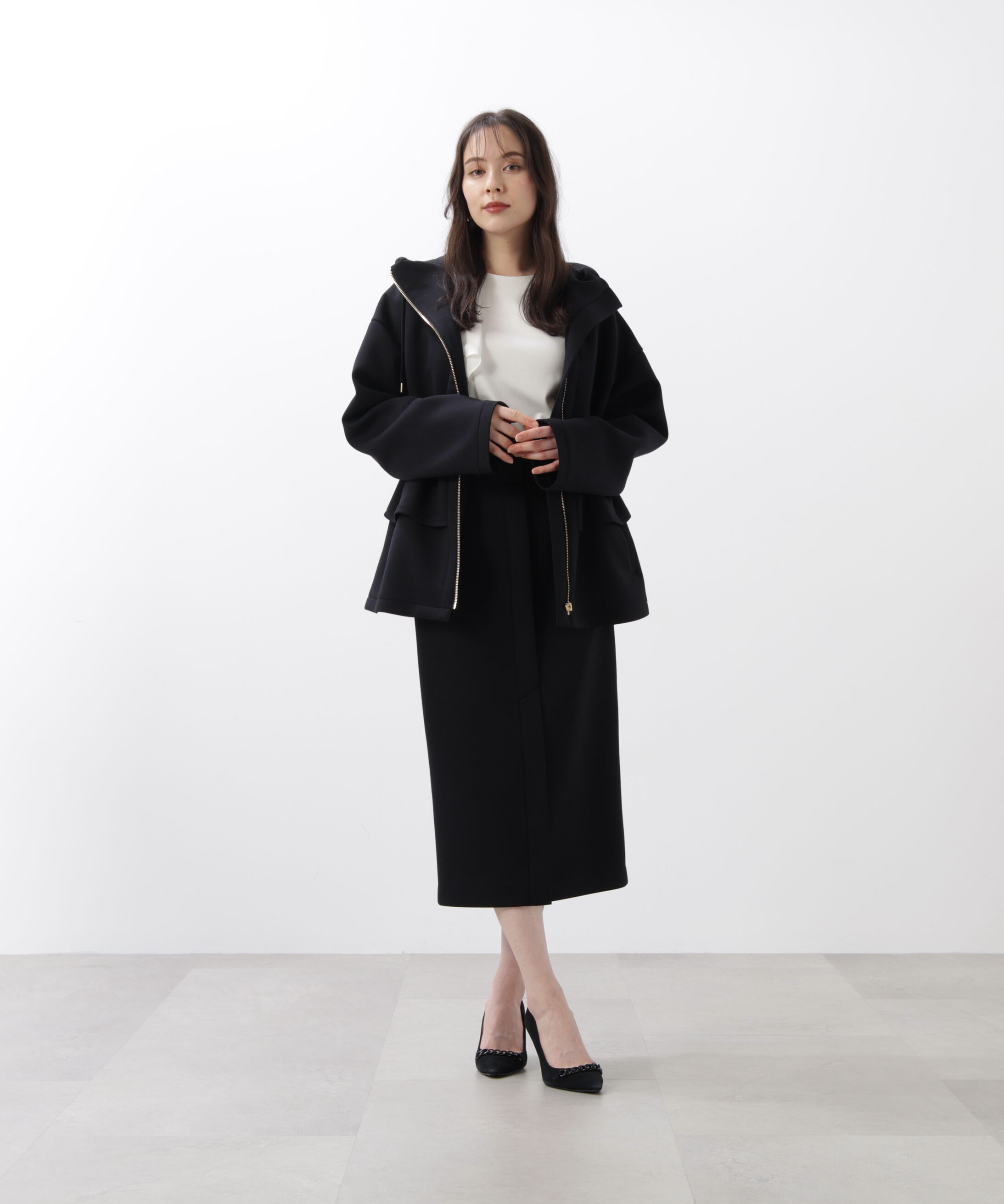  「◆ウエストフレアダンボールフーディー」|ブルゾン・スタジャン|