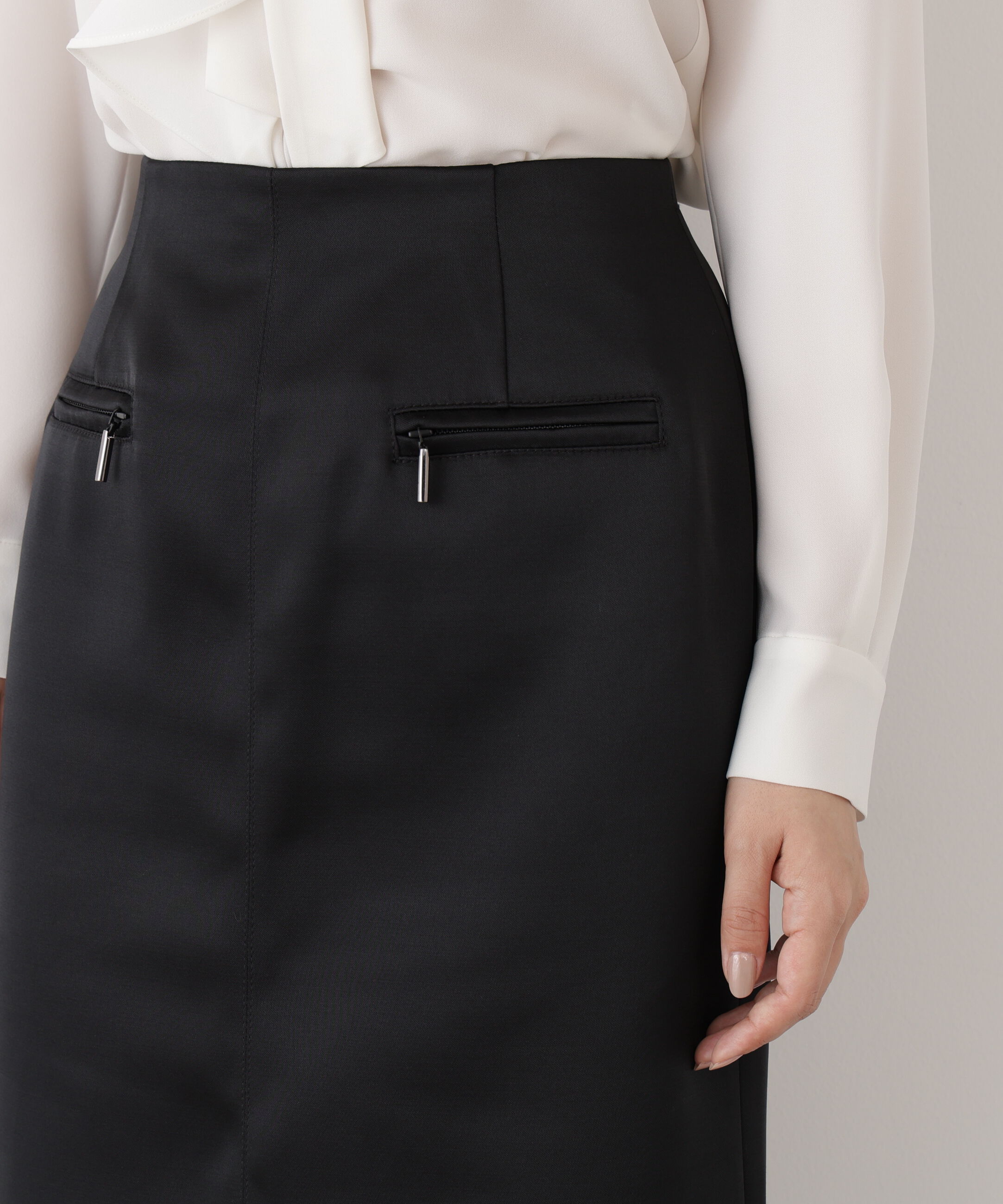  「◆ジップアクセントミディスカート」|スカート|