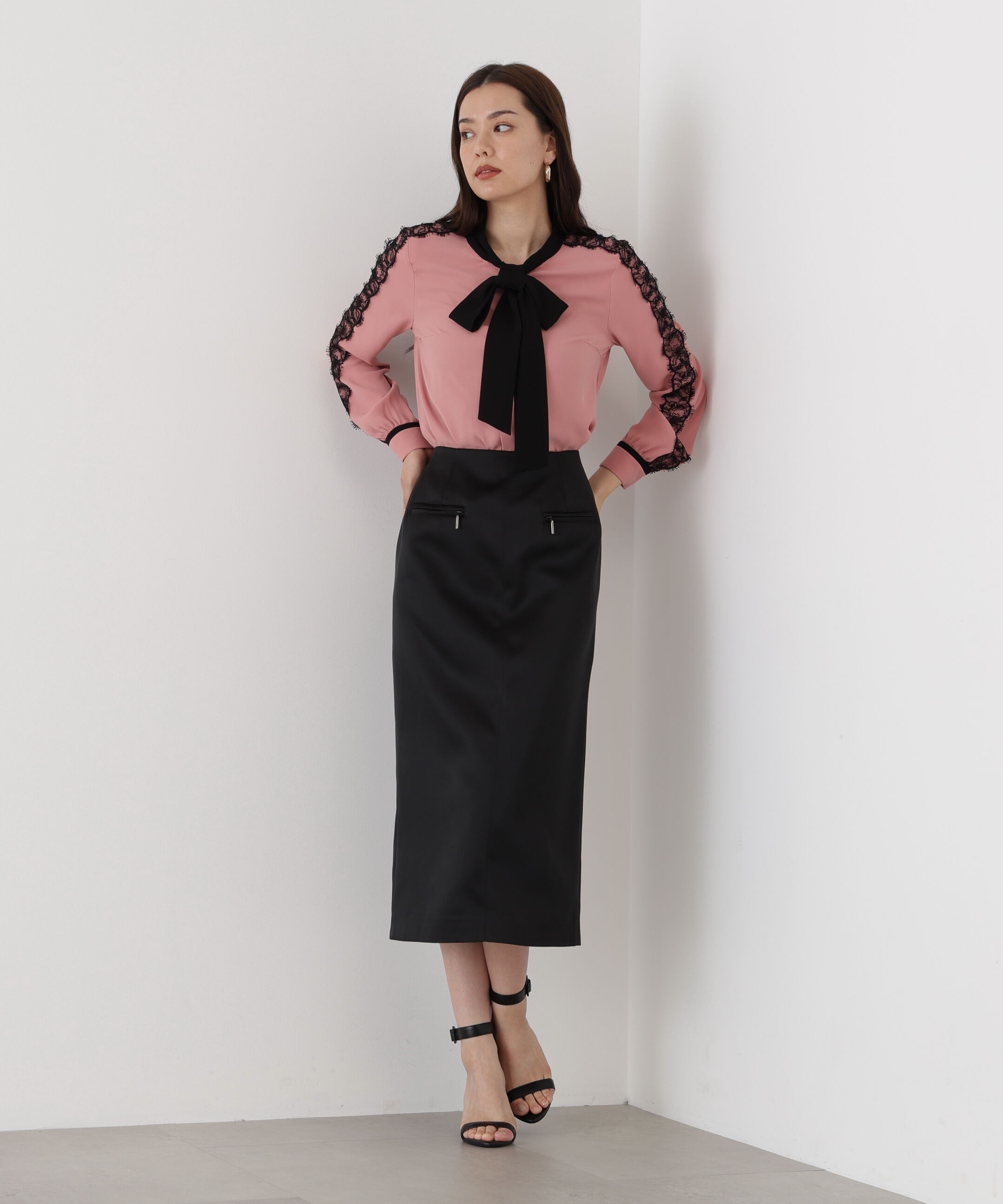  「◆ジップアクセントミディスカート」|スカート|