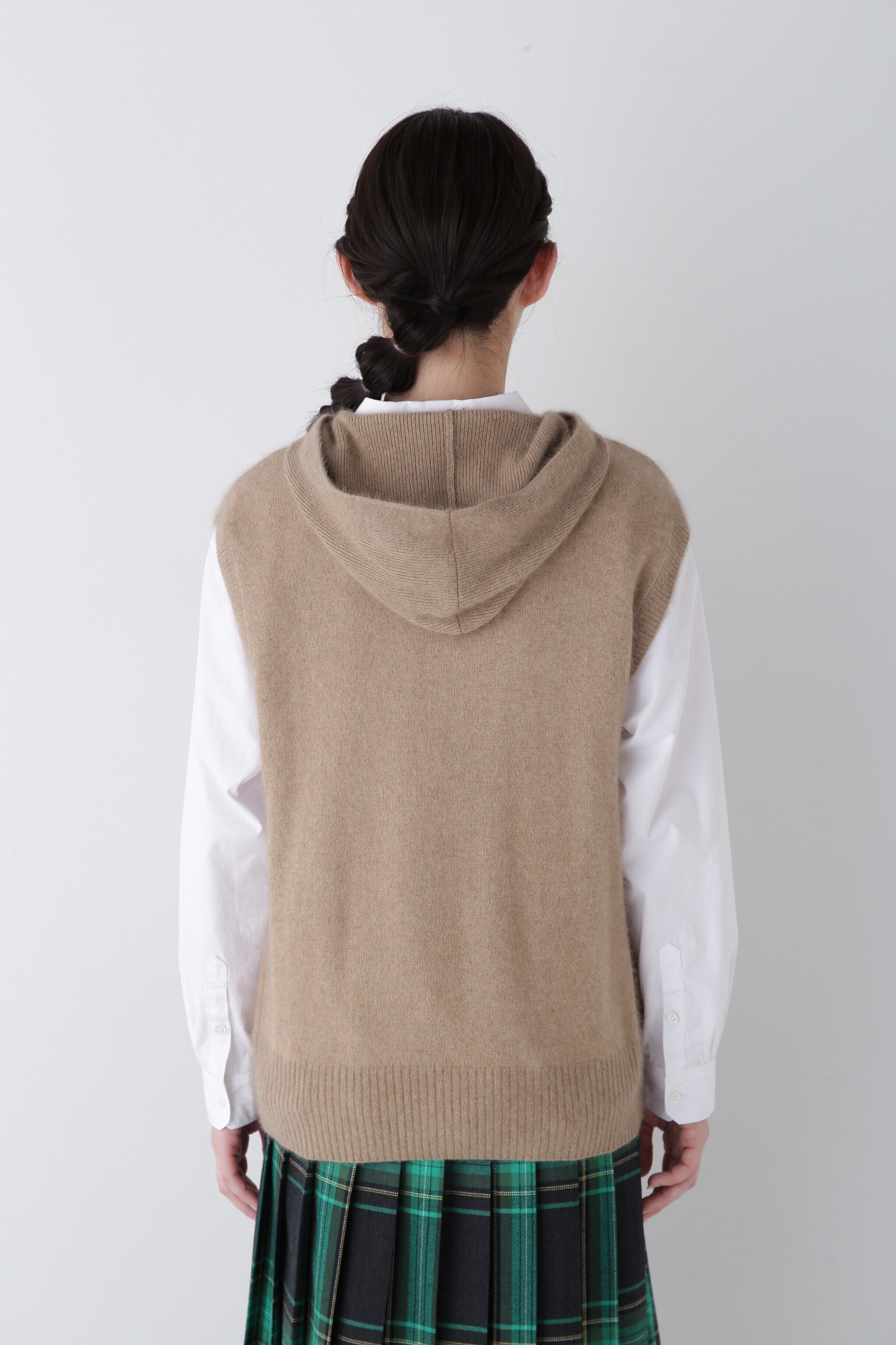  「◆へアリーフードベスト」|ニット・セーター|