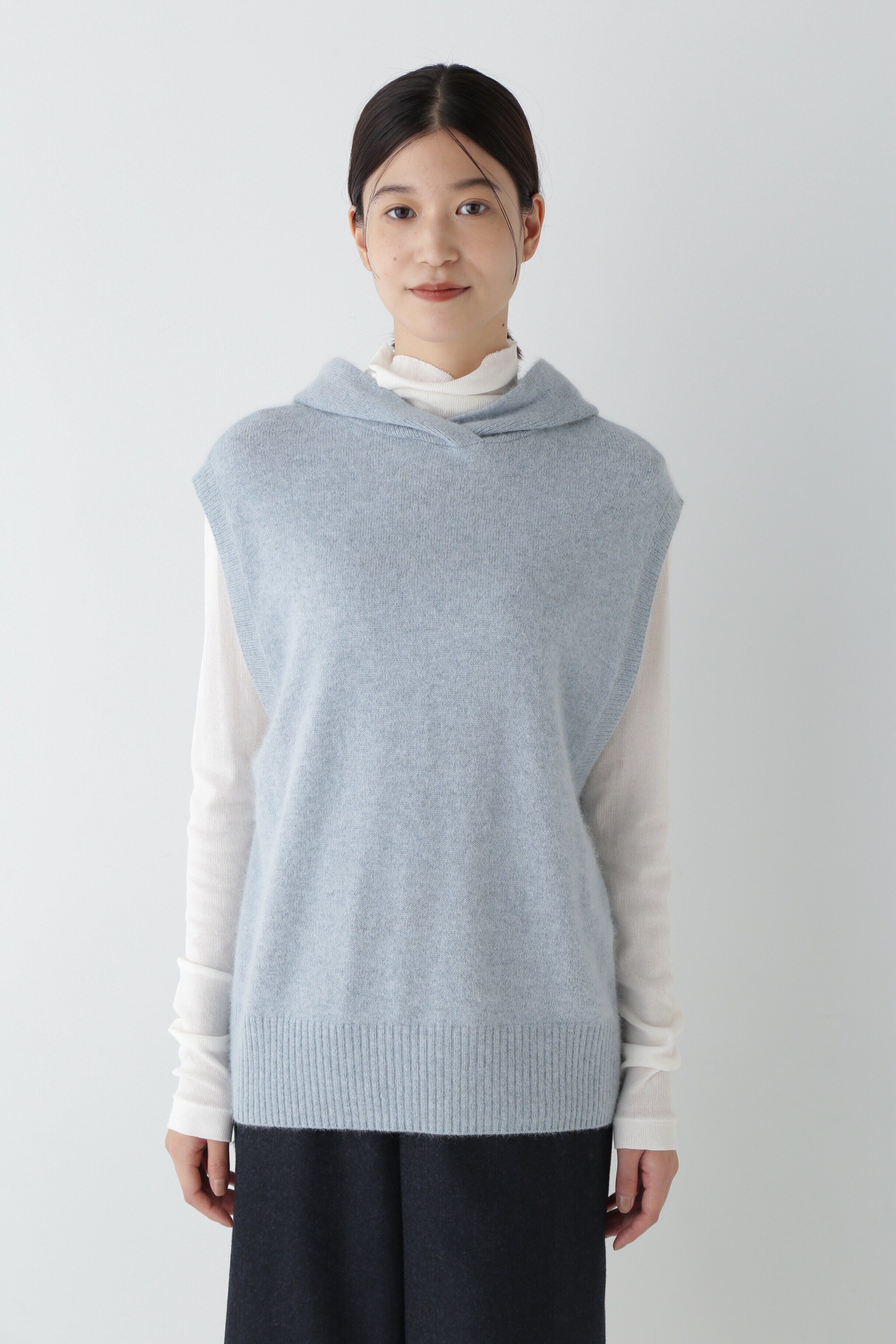  「◆へアリーフードベスト」|ニット・セーター|