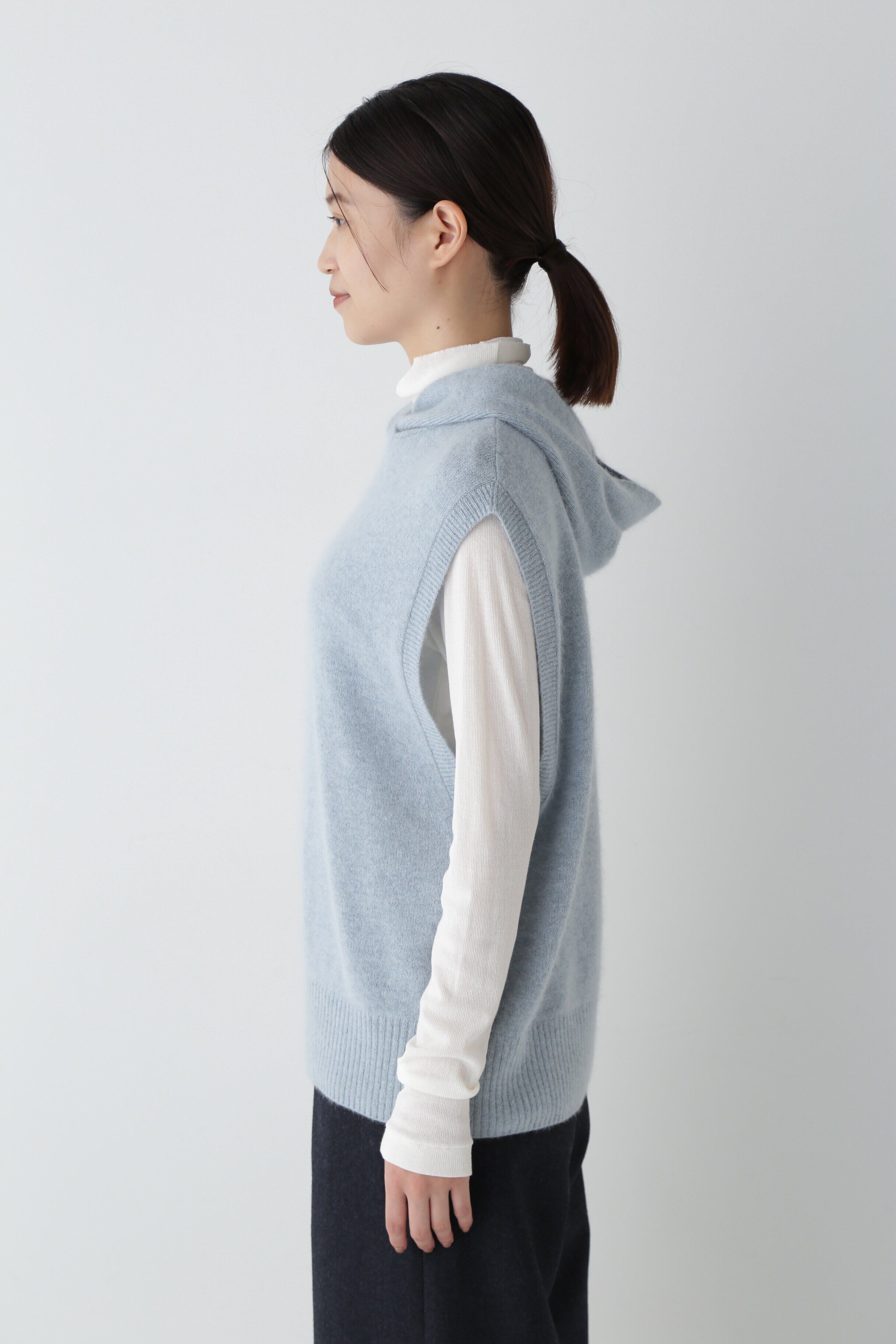  「◆へアリーフードベスト」|ニット・セーター|