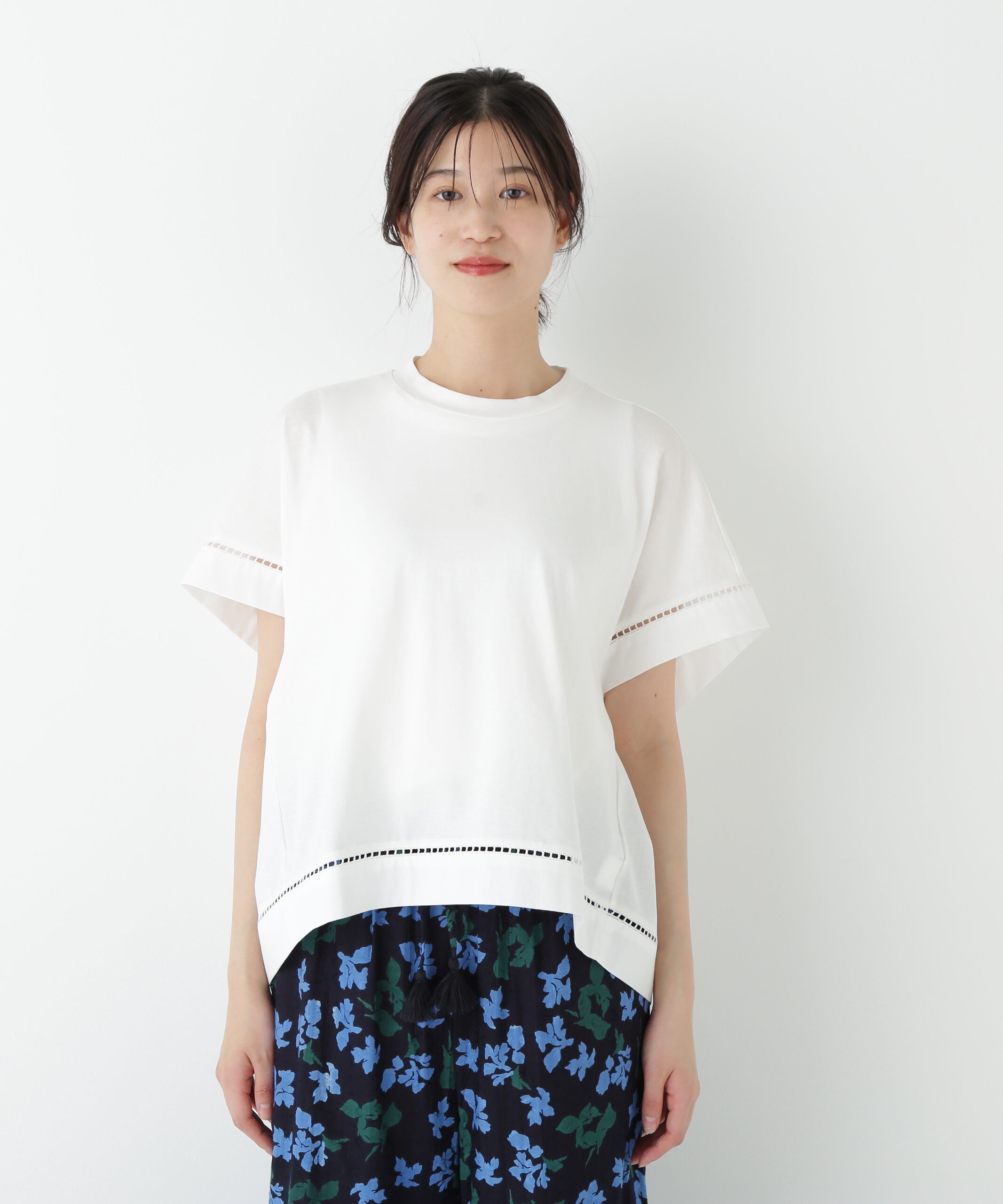  「◆布帛ドッキング半袖プルオーバー」|Tシャツ・カットソー|