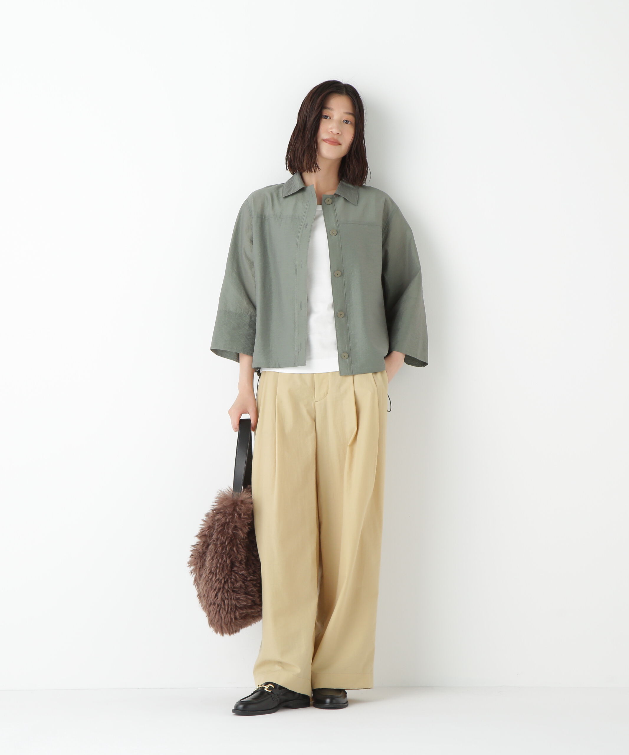  「◆綿ナイロンタッサータックワイドパンツ」|その他|