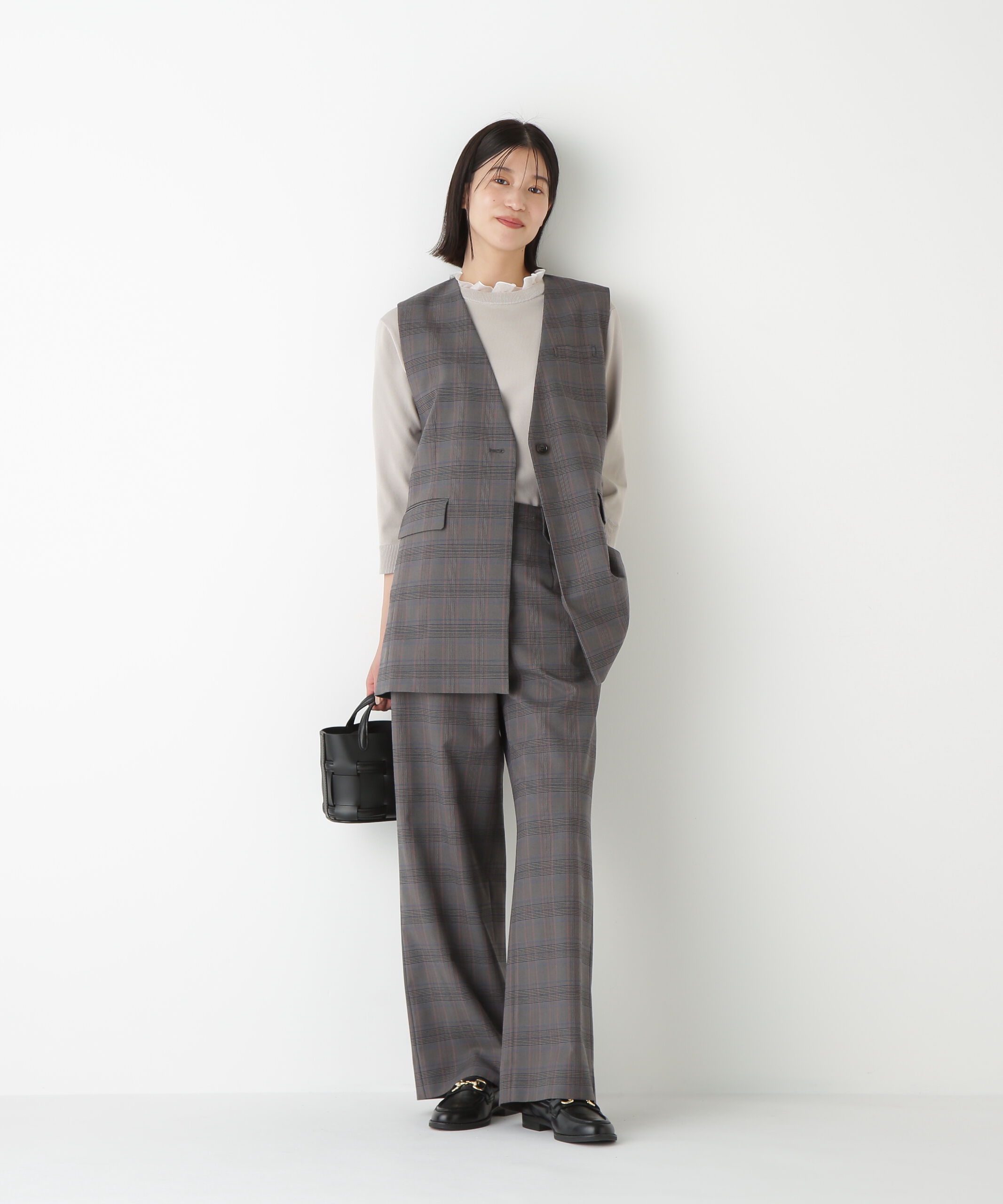  「◆強撚シャークスキンセミワイドパンツ」|その他|