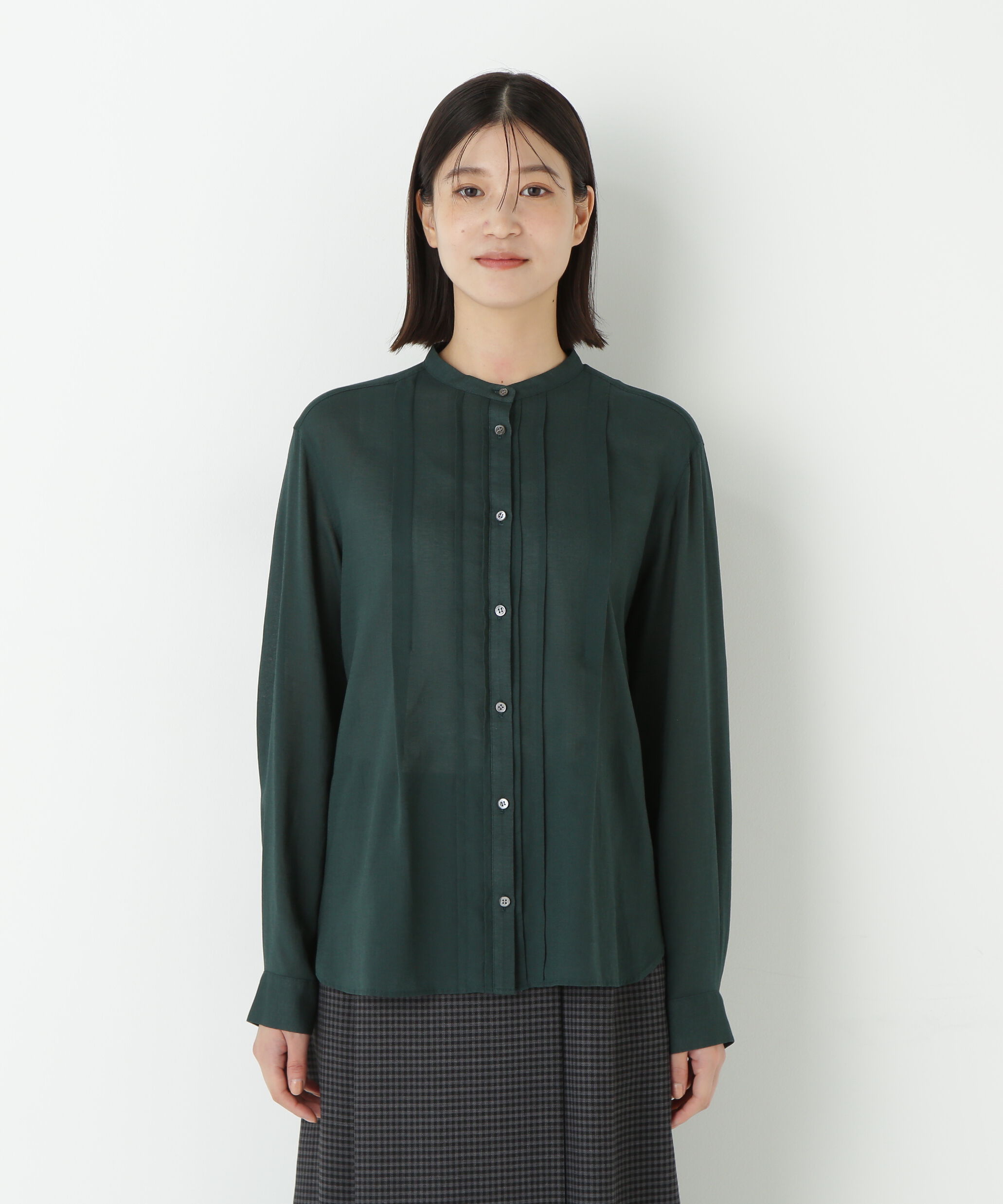  「◆コットンジョーゼットボイルバンドシャツブラウス」|シャツ・ブラウス|