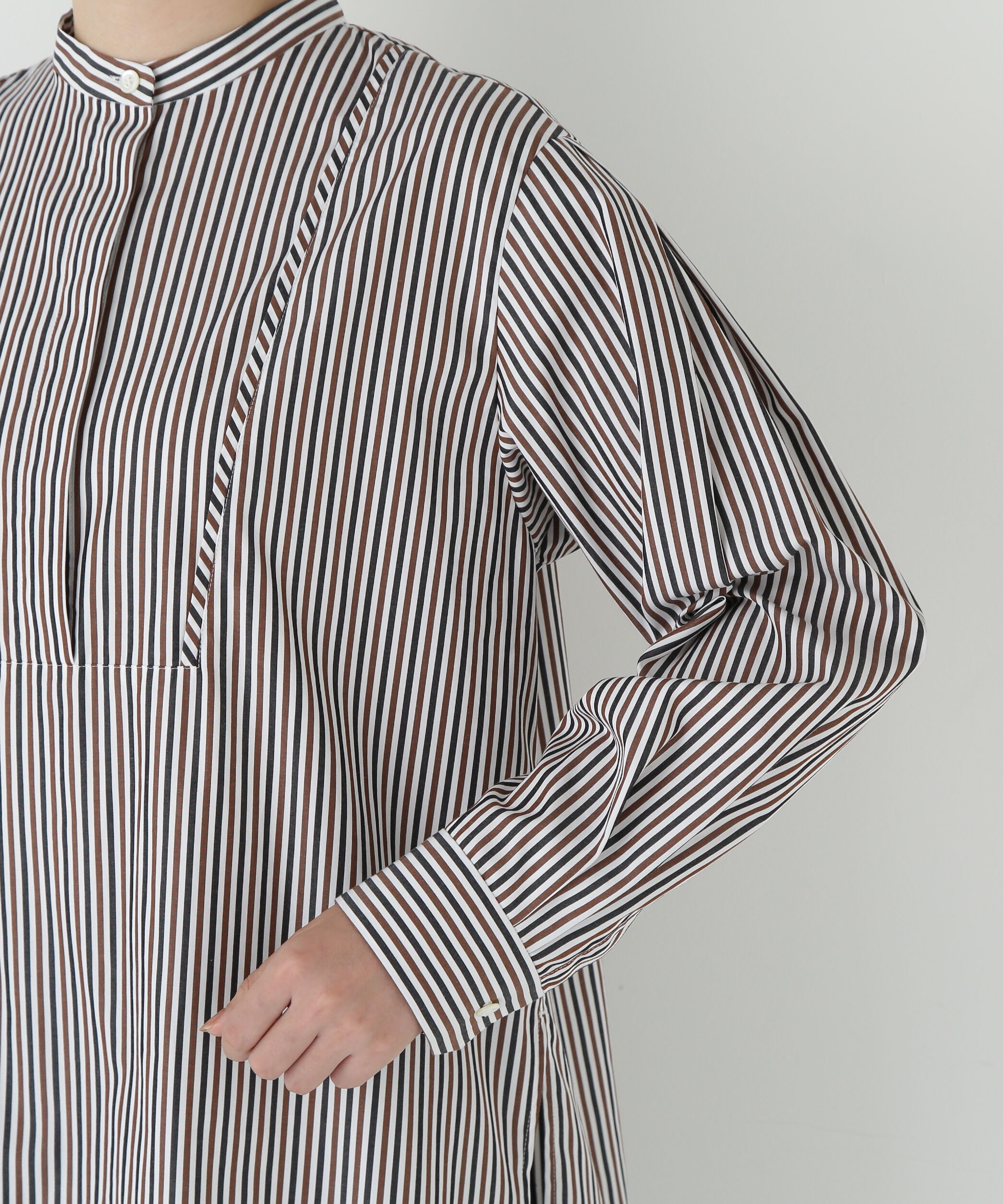  「◆ストライプオーバーブラウス」|シャツ・ブラウス|