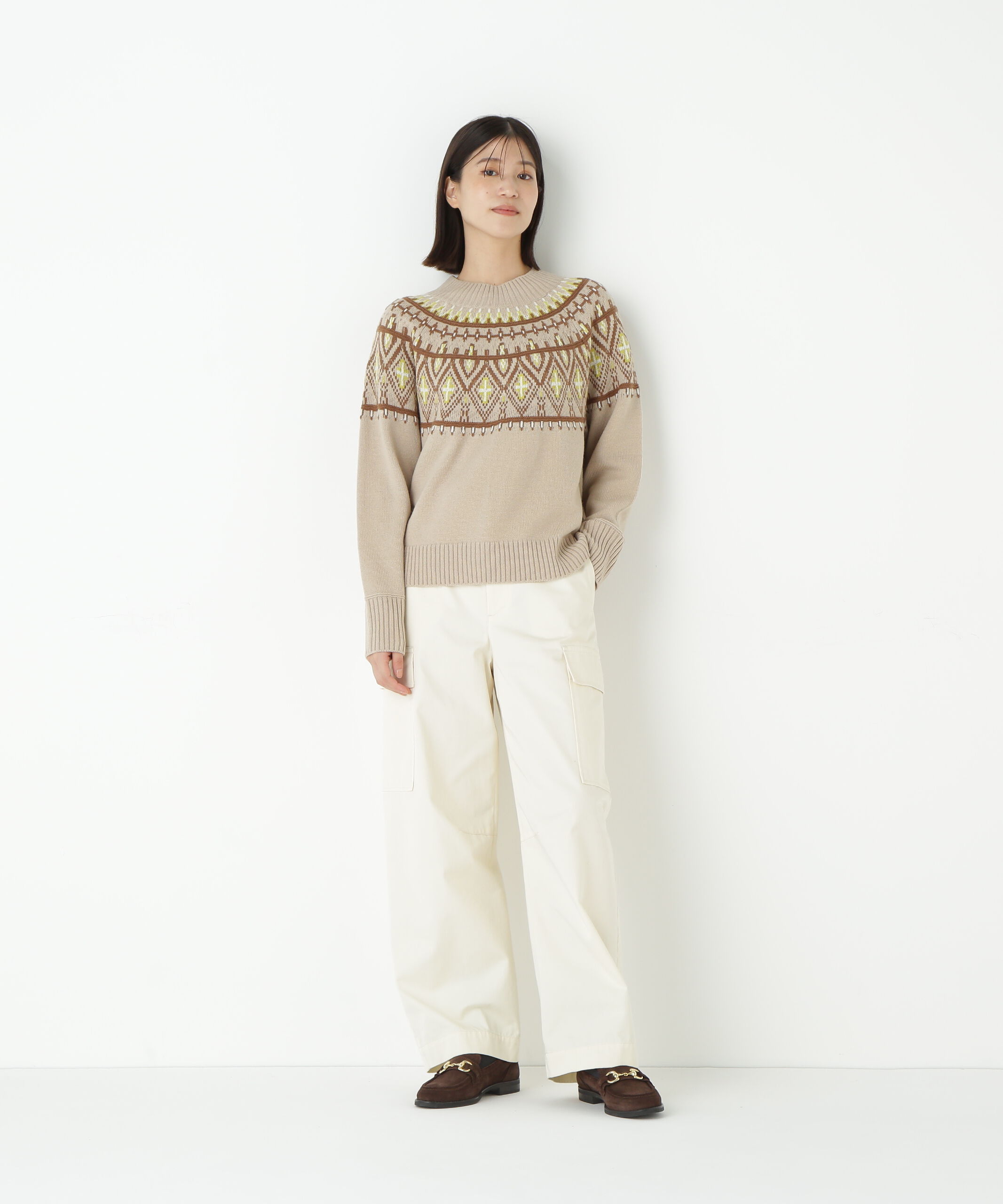  「◆ウールアクリル求心ジャカードプルオーバー」|ニット・セーター|