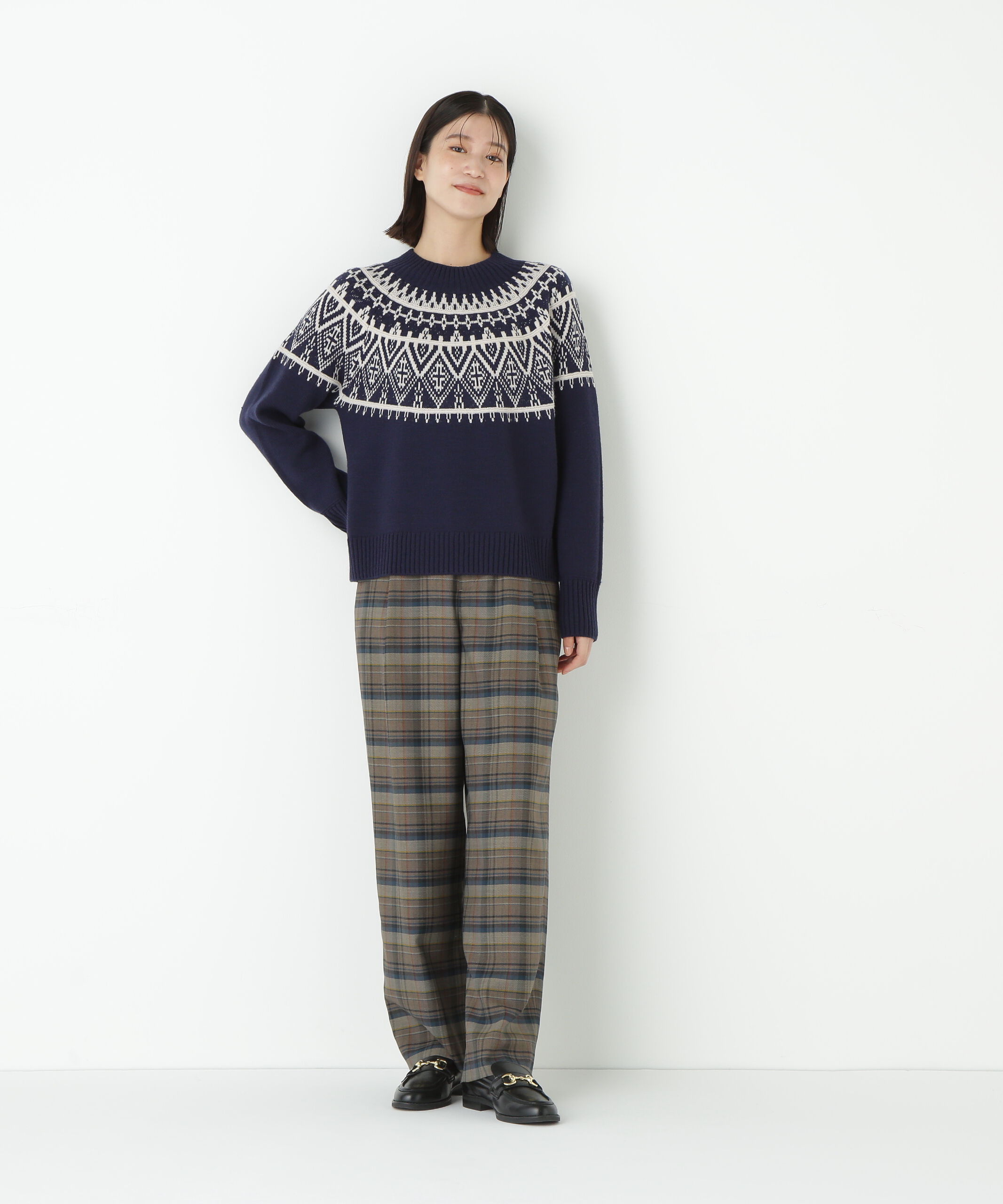  「◆ウールアクリル求心ジャカードプルオーバー」|ニット・セーター|