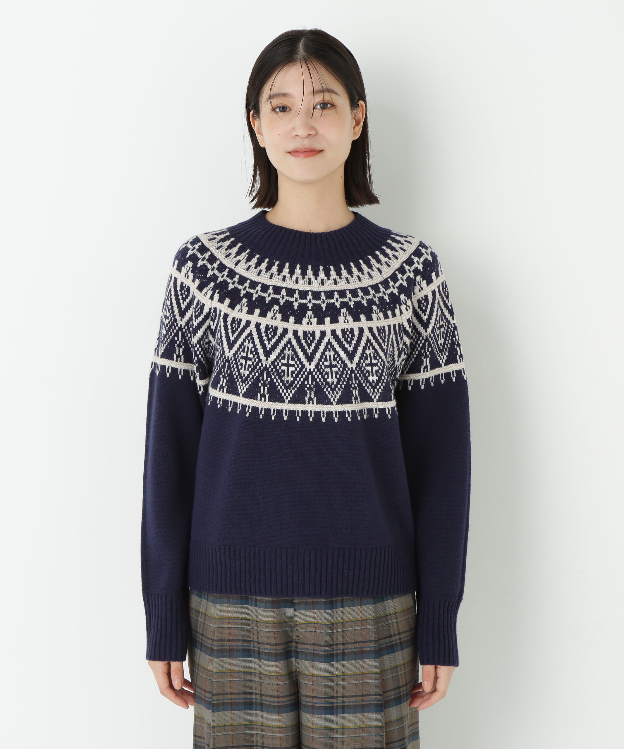  「◆ウールアクリル求心ジャカードプルオーバー」|ニット・セーター|